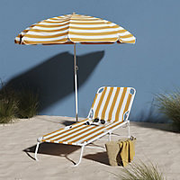 Golden apricot Cabana striped Sun lounger