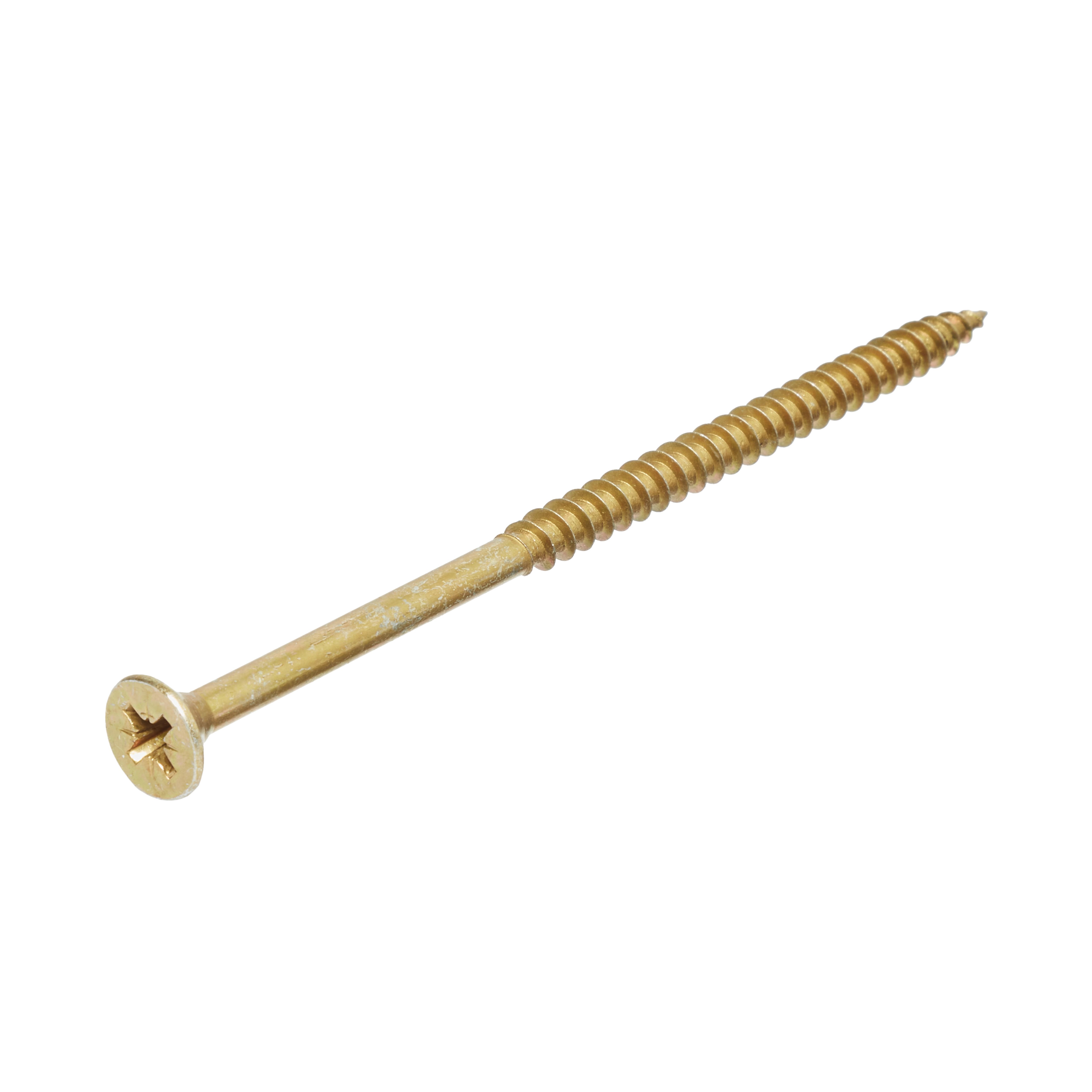 Goldscrew PZ Double-countersunk Yellow-passivated Carbon steel Screw (Dia)5mm (L)100mm, Pack of 100