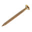 Goldscrew Yellow zinc-plated Carbon steel Wood Screw (Dia)3.5mm (L)40mm, Pack of 200