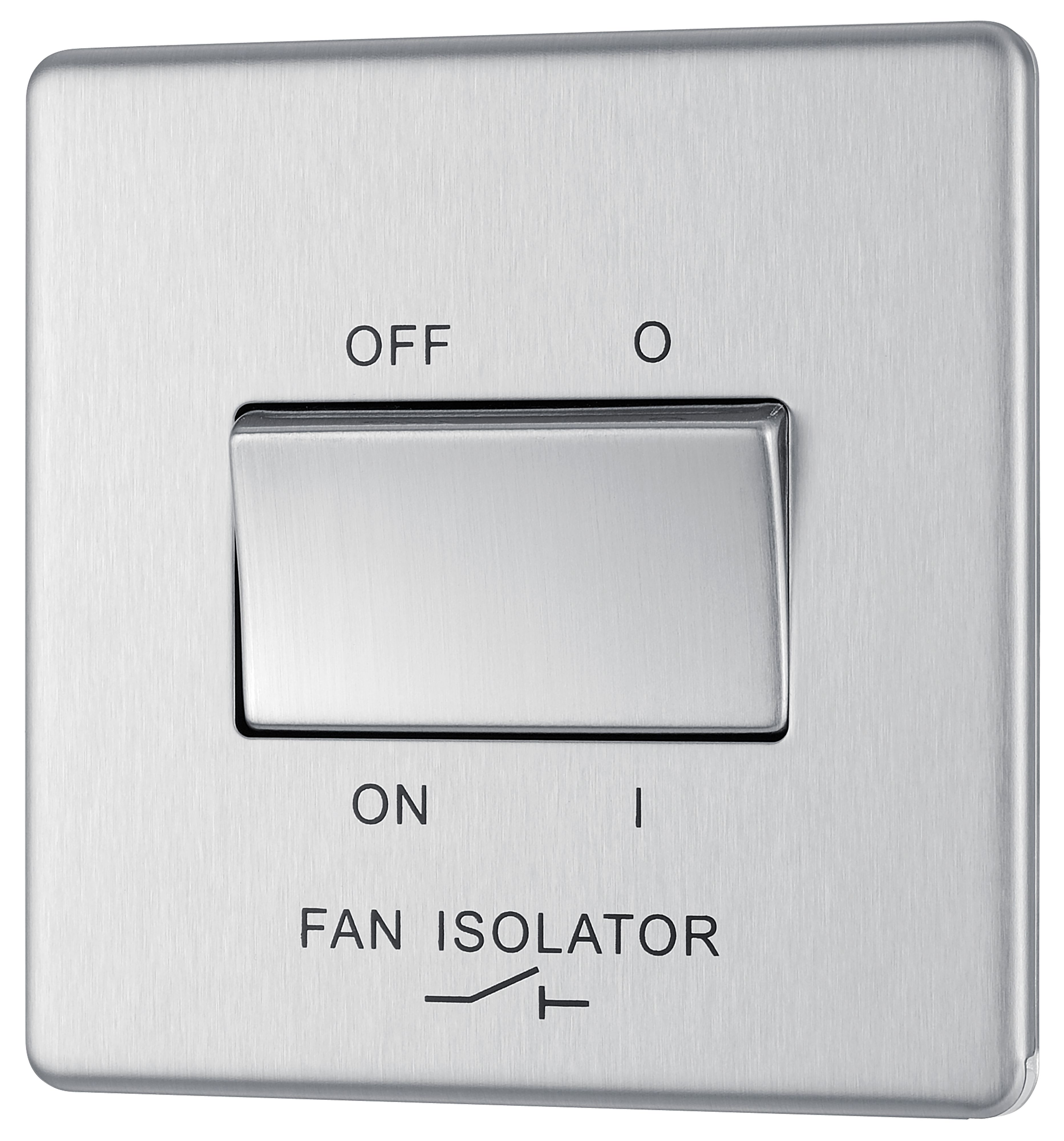 GoodHome 10A Brushed Steel Rocker Flat Control switch | DIY at B&Q