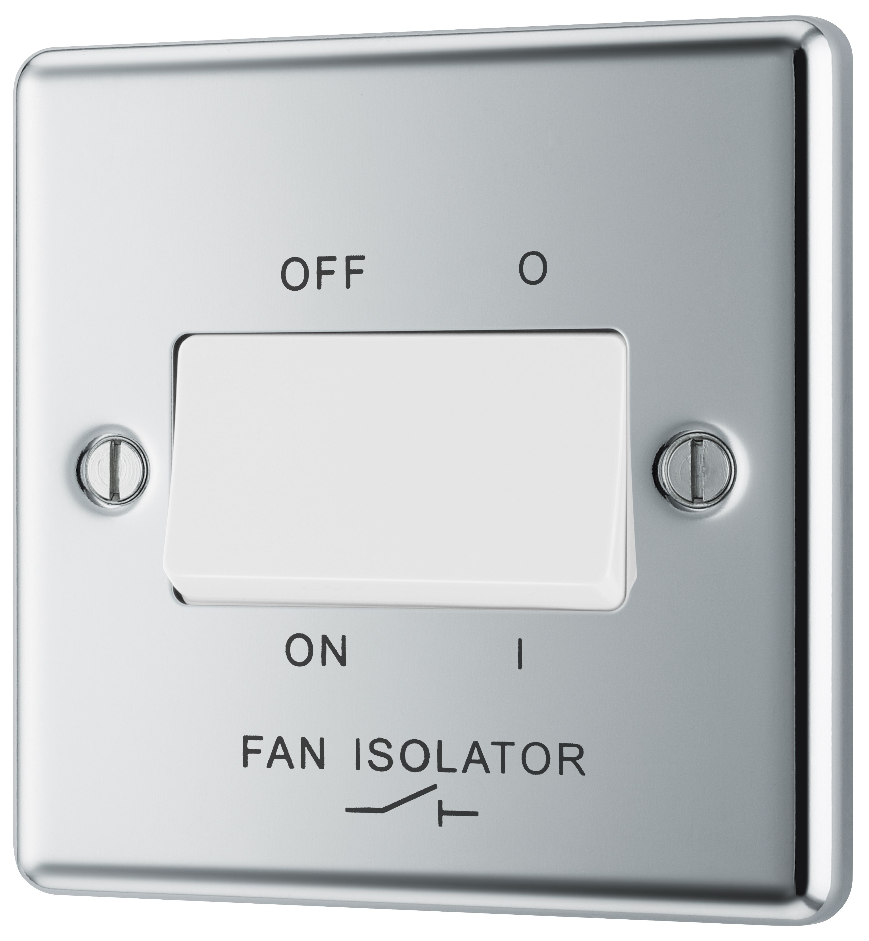 GoodHome 10A Chrome Rocker Raised rounded Control switch