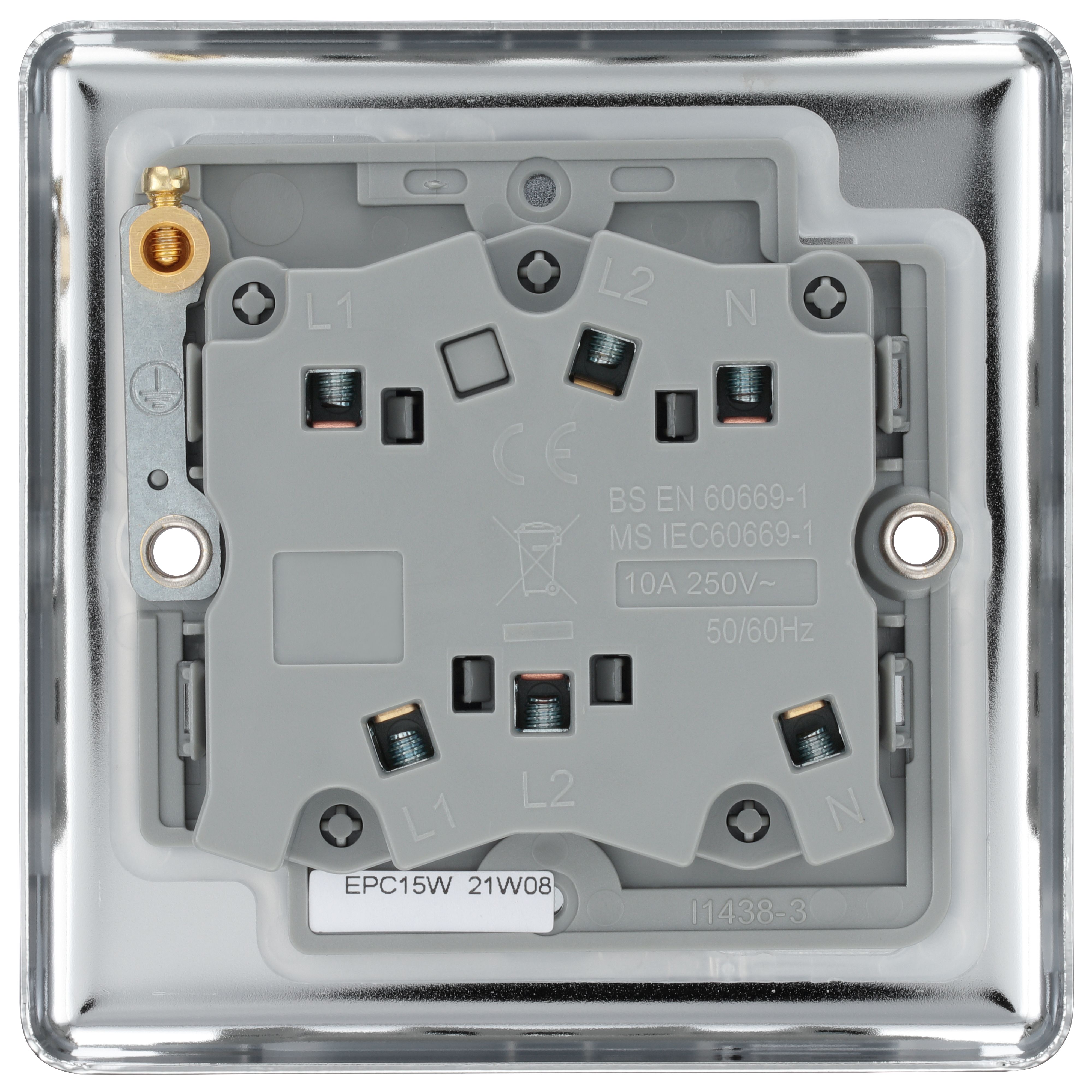 GoodHome 10A Chrome Rocker Raised rounded Control switch