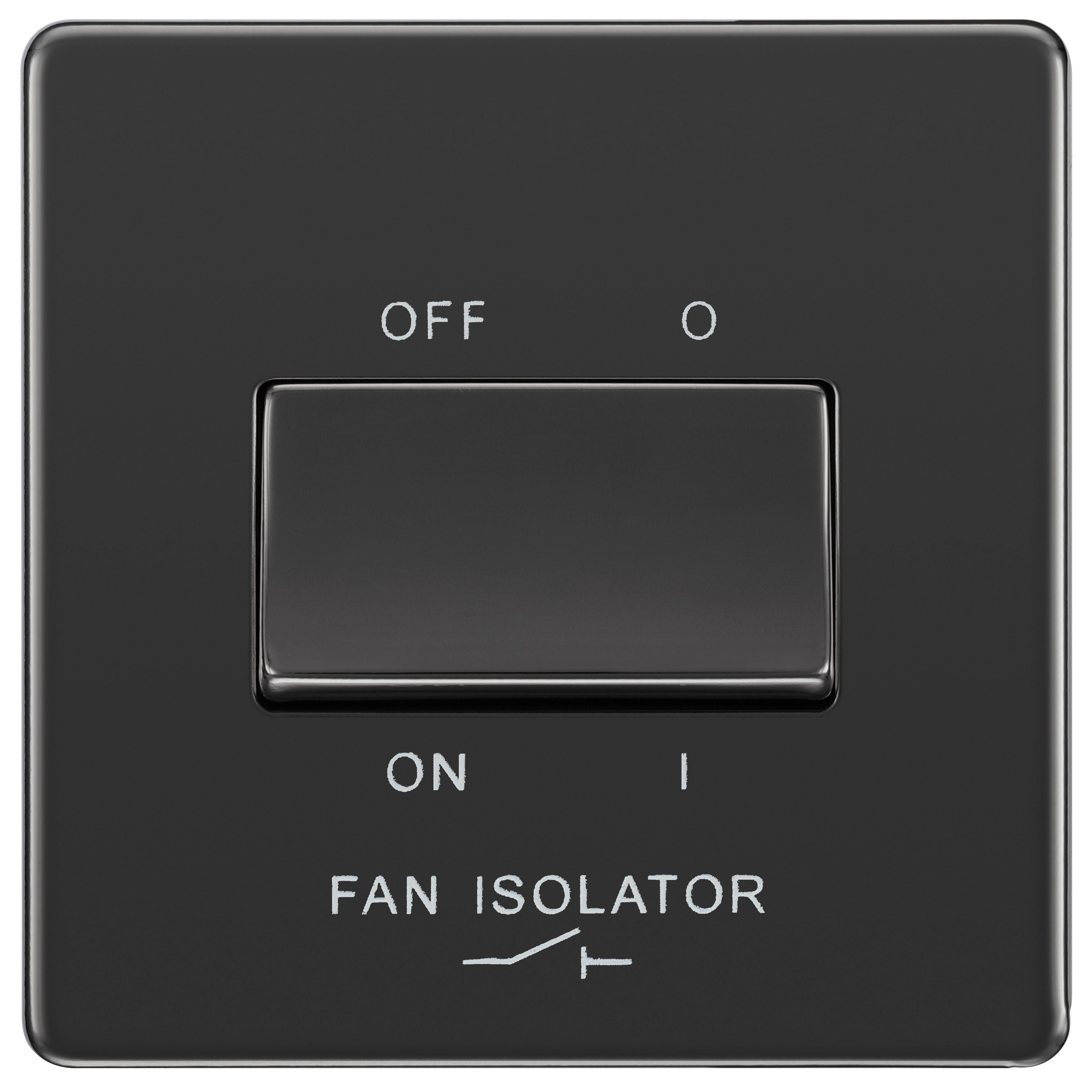 GoodHome 10A Rocker Flat Control switch Black