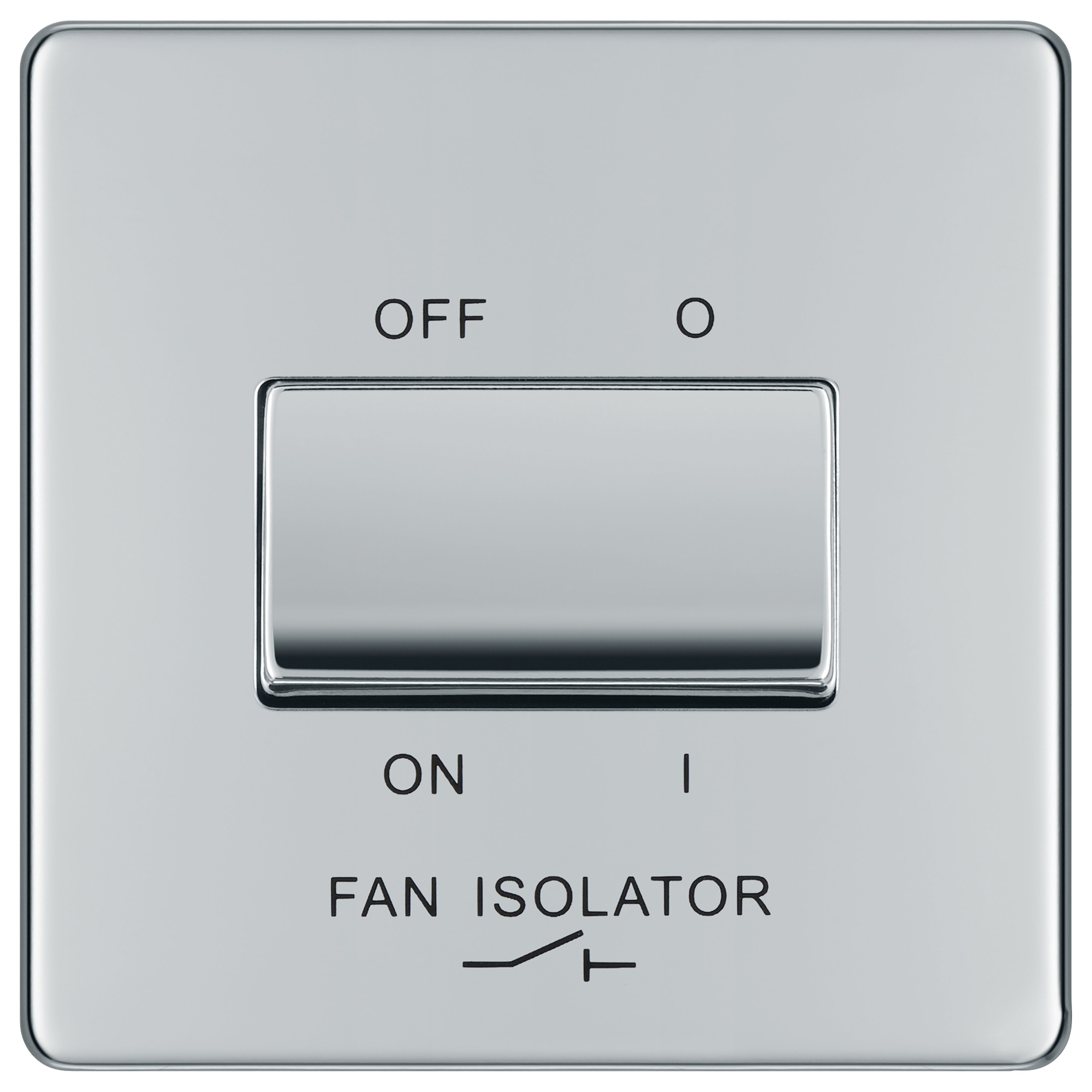 GoodHome 10A Rocker Flat Control switch Chrome effect