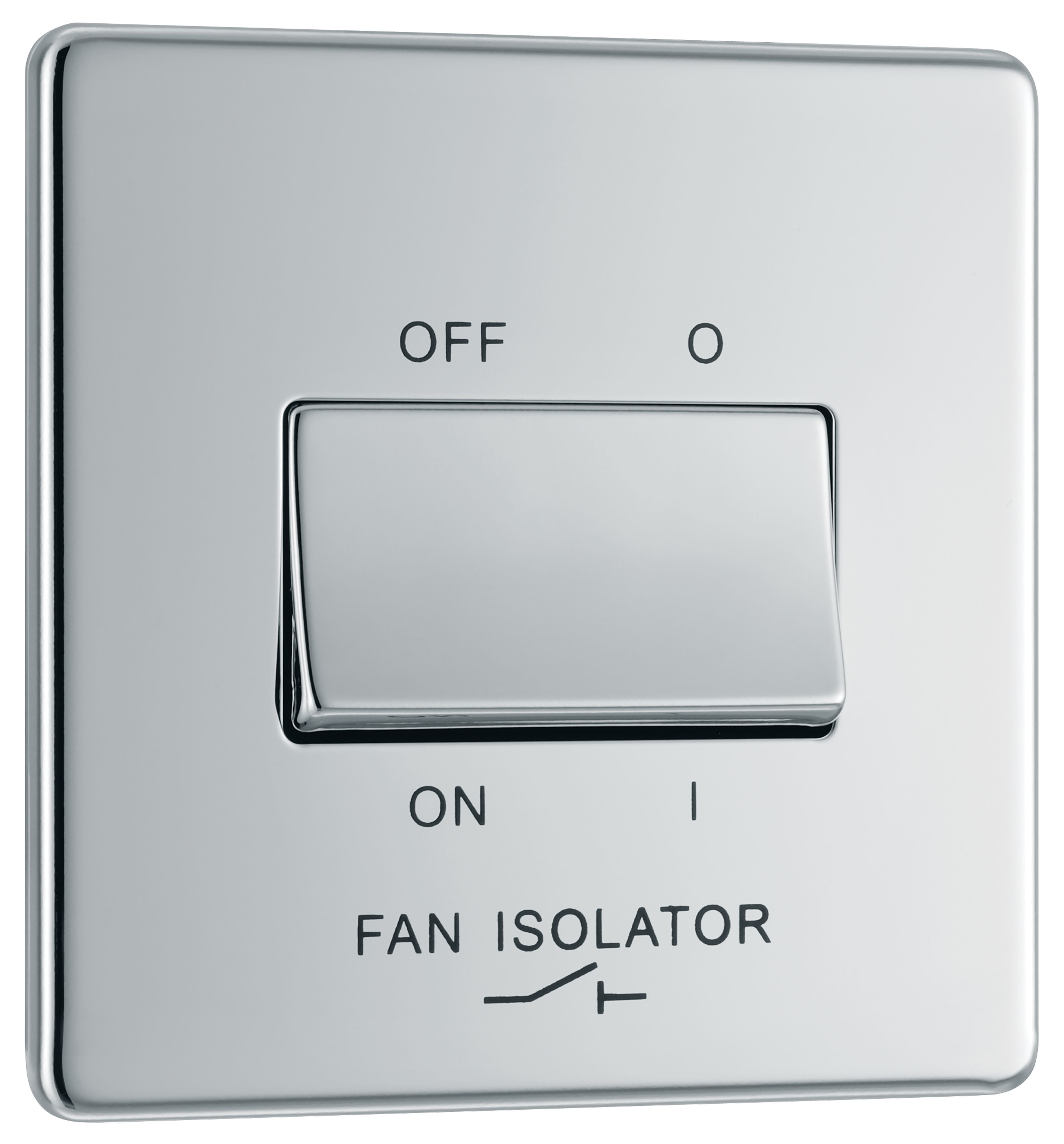 GoodHome 10A Rocker Flat Control switch Chrome effect