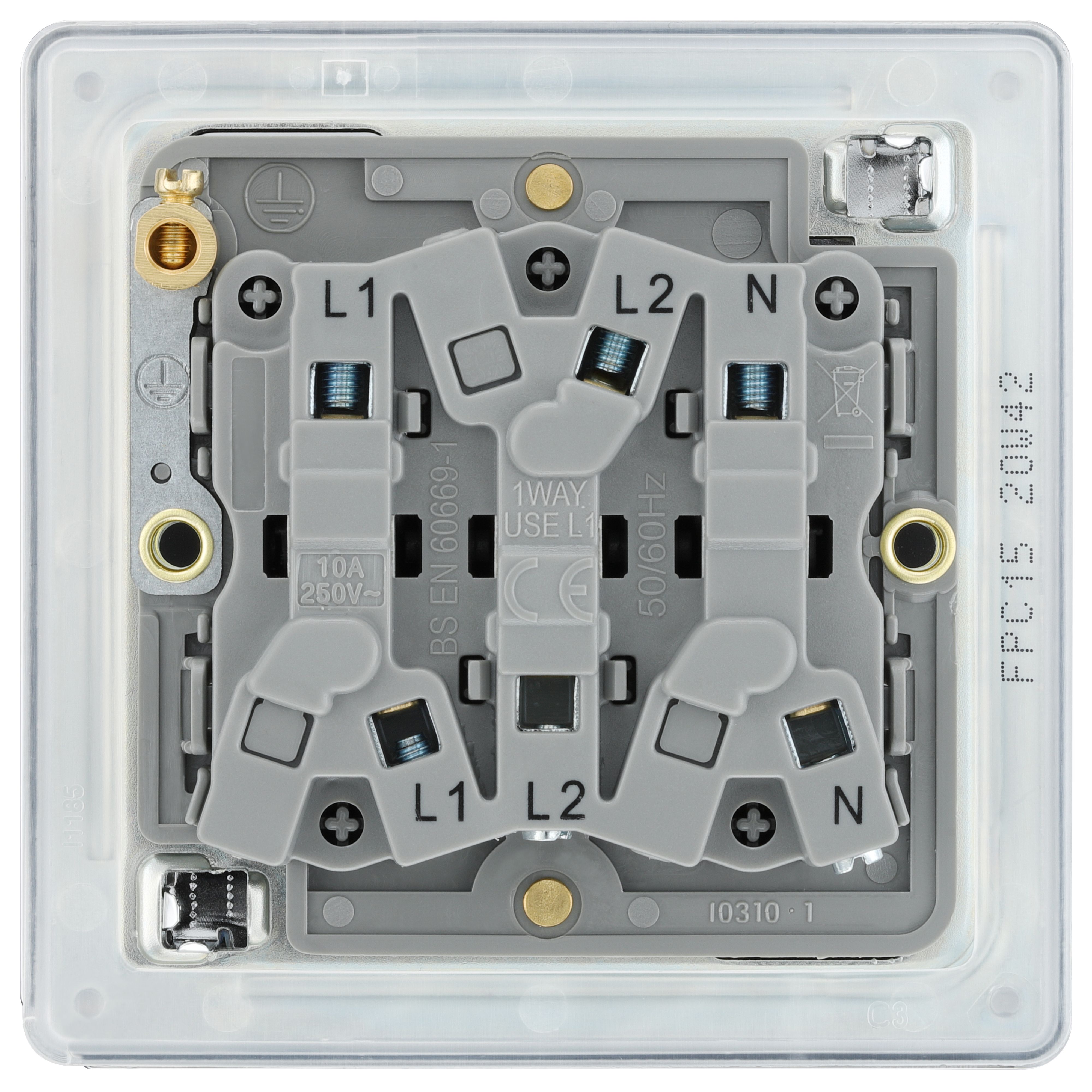 GoodHome 10A Rocker Flat Control switch Chrome effect