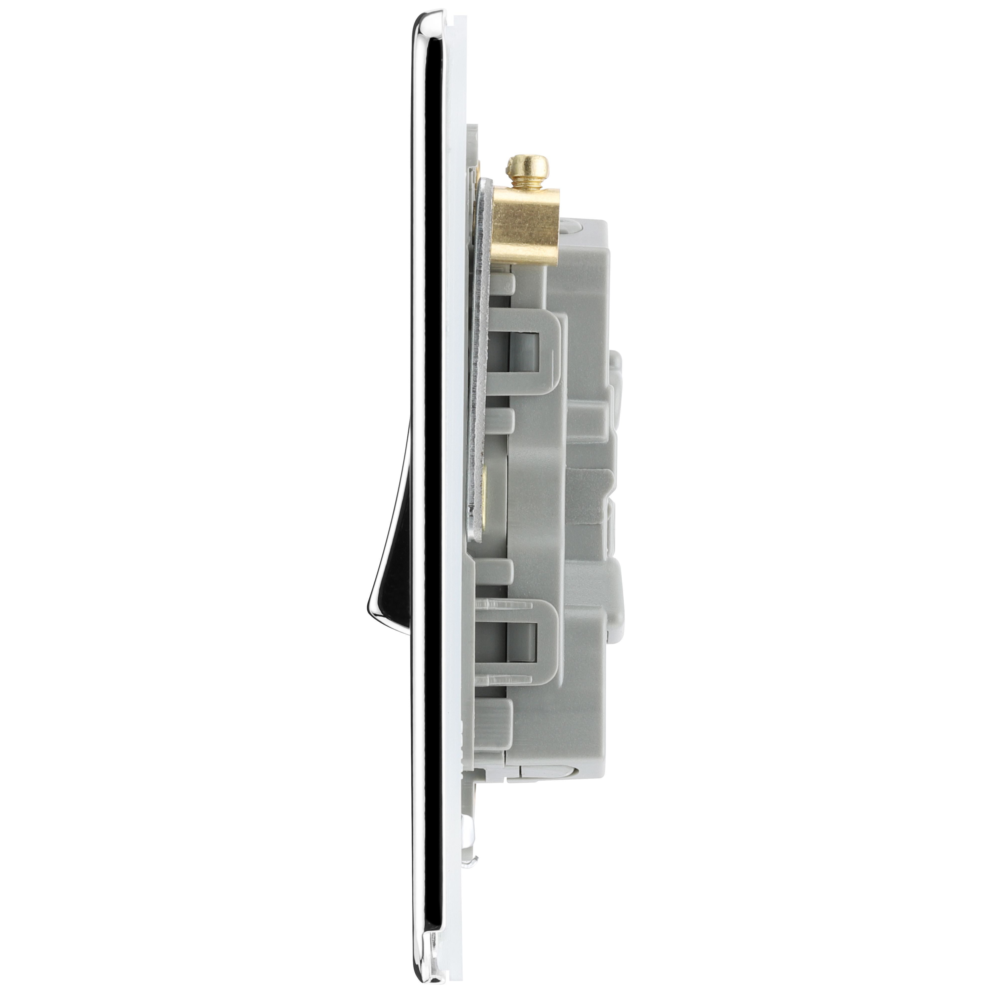GoodHome 10A Rocker Flat Control switch Chrome effect