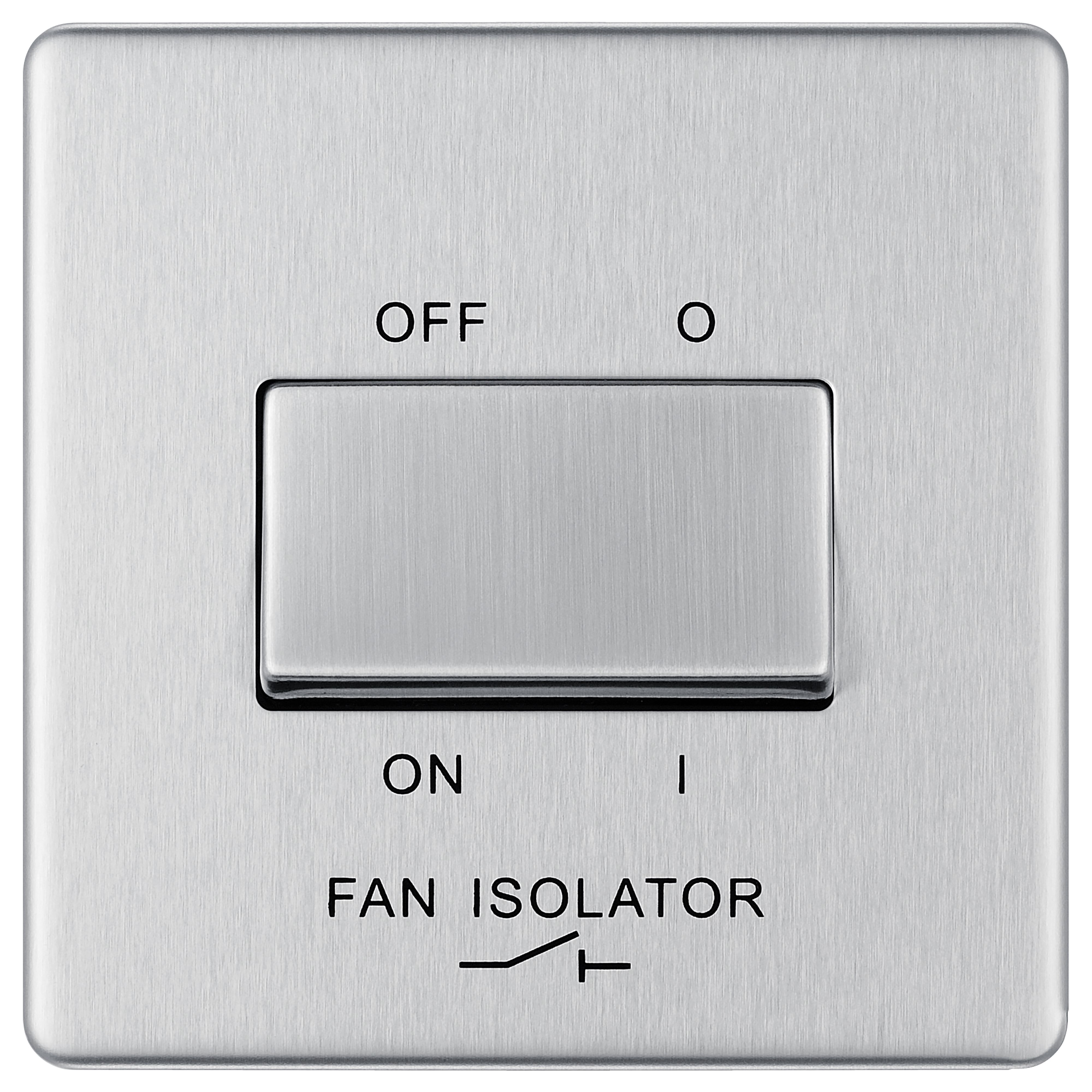 GoodHome 10A Rocker Flat Control switch Satin Steel effect