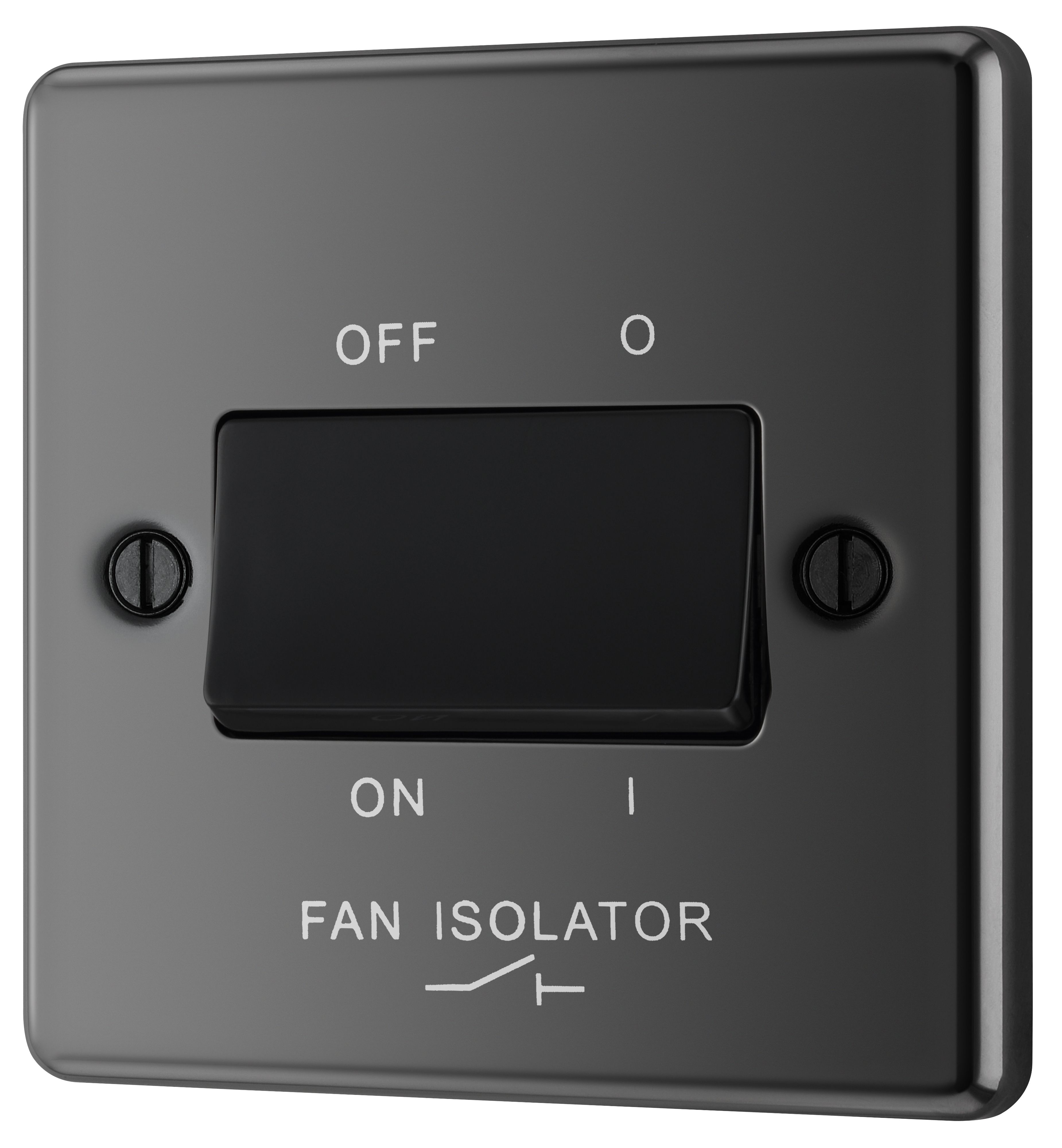 GoodHome 10A Rocker Raised rounded Control switch Black