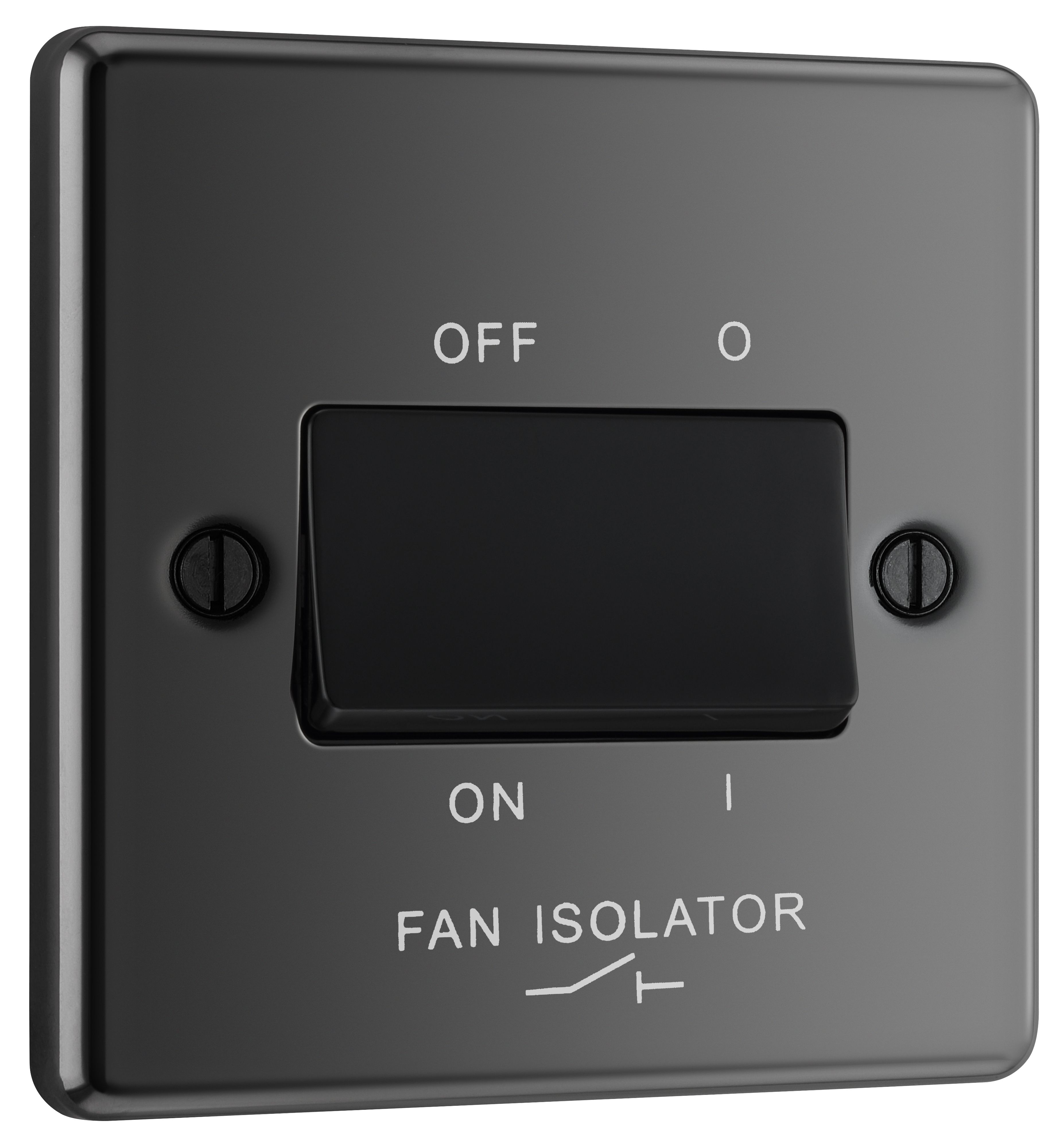 GoodHome 10A Rocker Raised rounded Control switch Black - 3