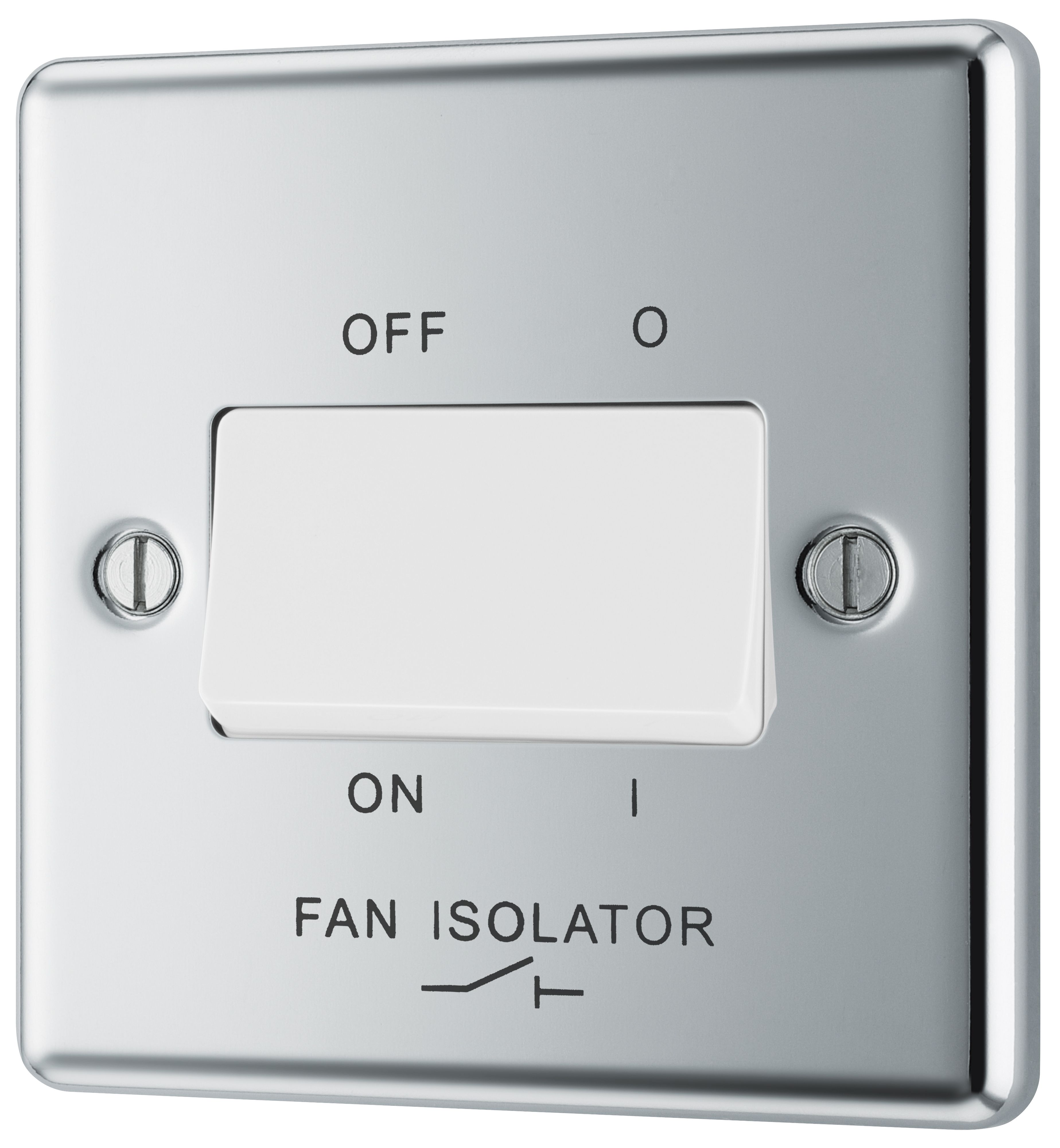 GoodHome 10A Rocker Raised rounded Control switch Chrome effect