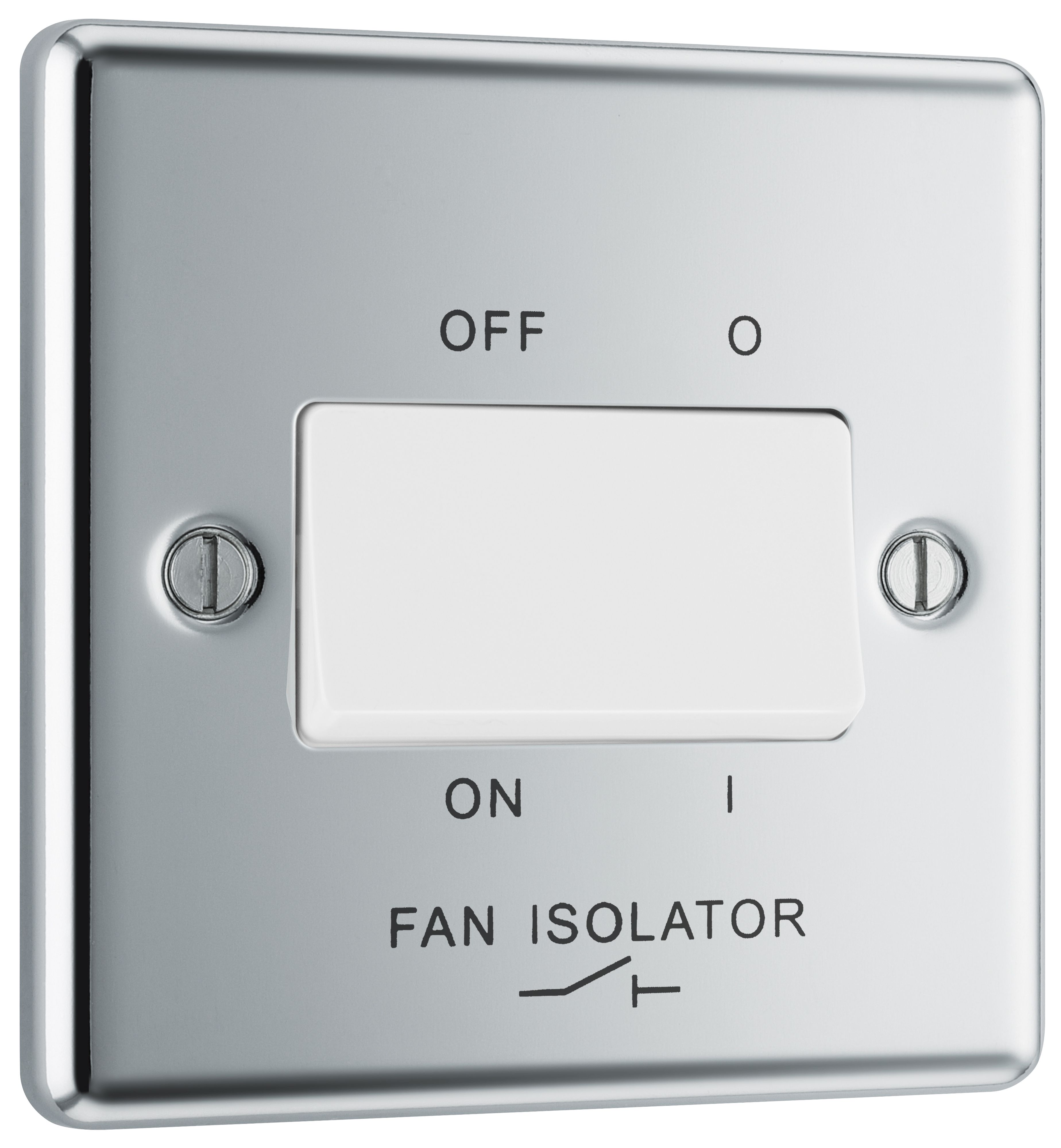 GoodHome 10A Rocker Raised rounded Control switch Chrome effect - 3