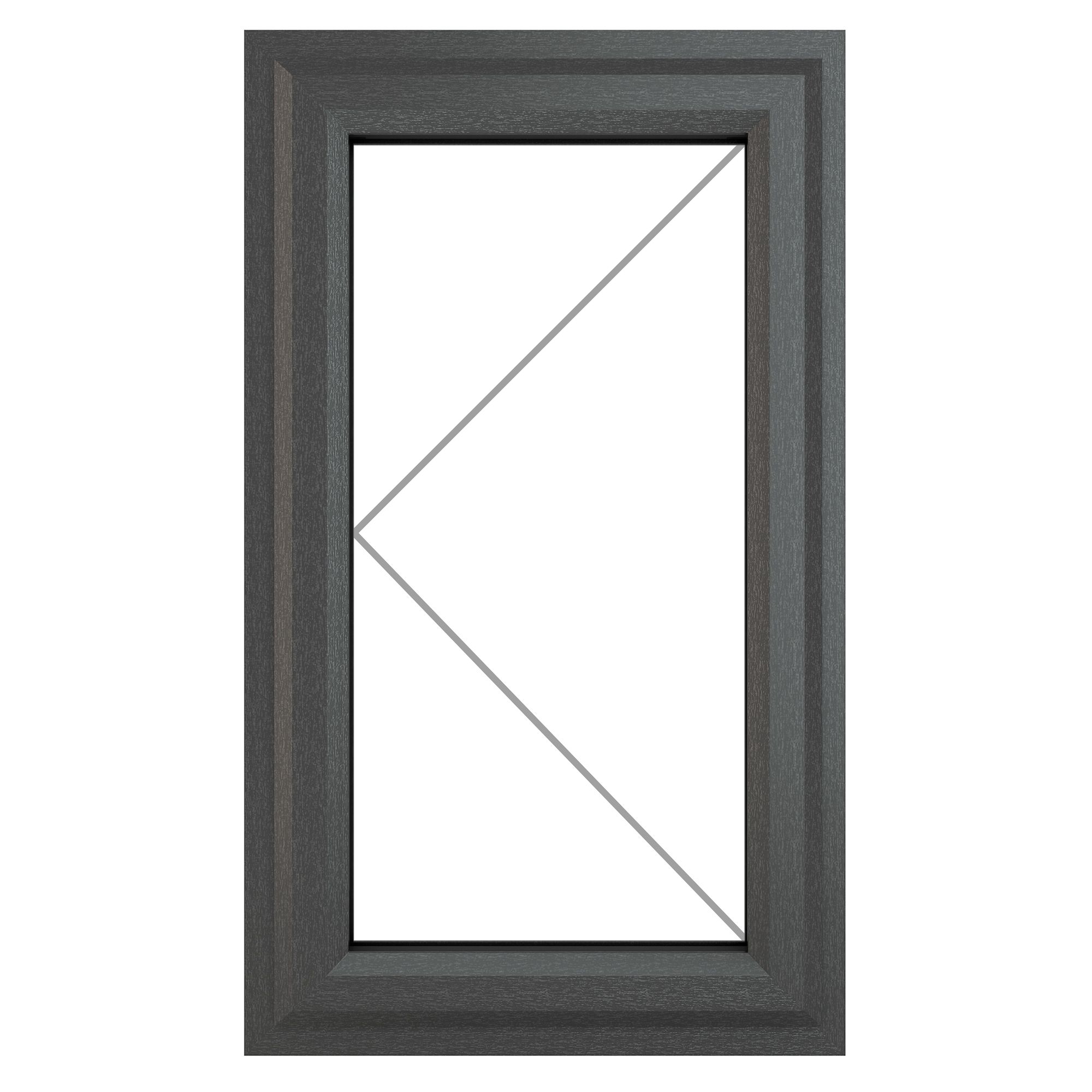 GoodHome 1P Clear Glazed Grey uPVC Left-handed Window, (H)1115mm (W)610mm