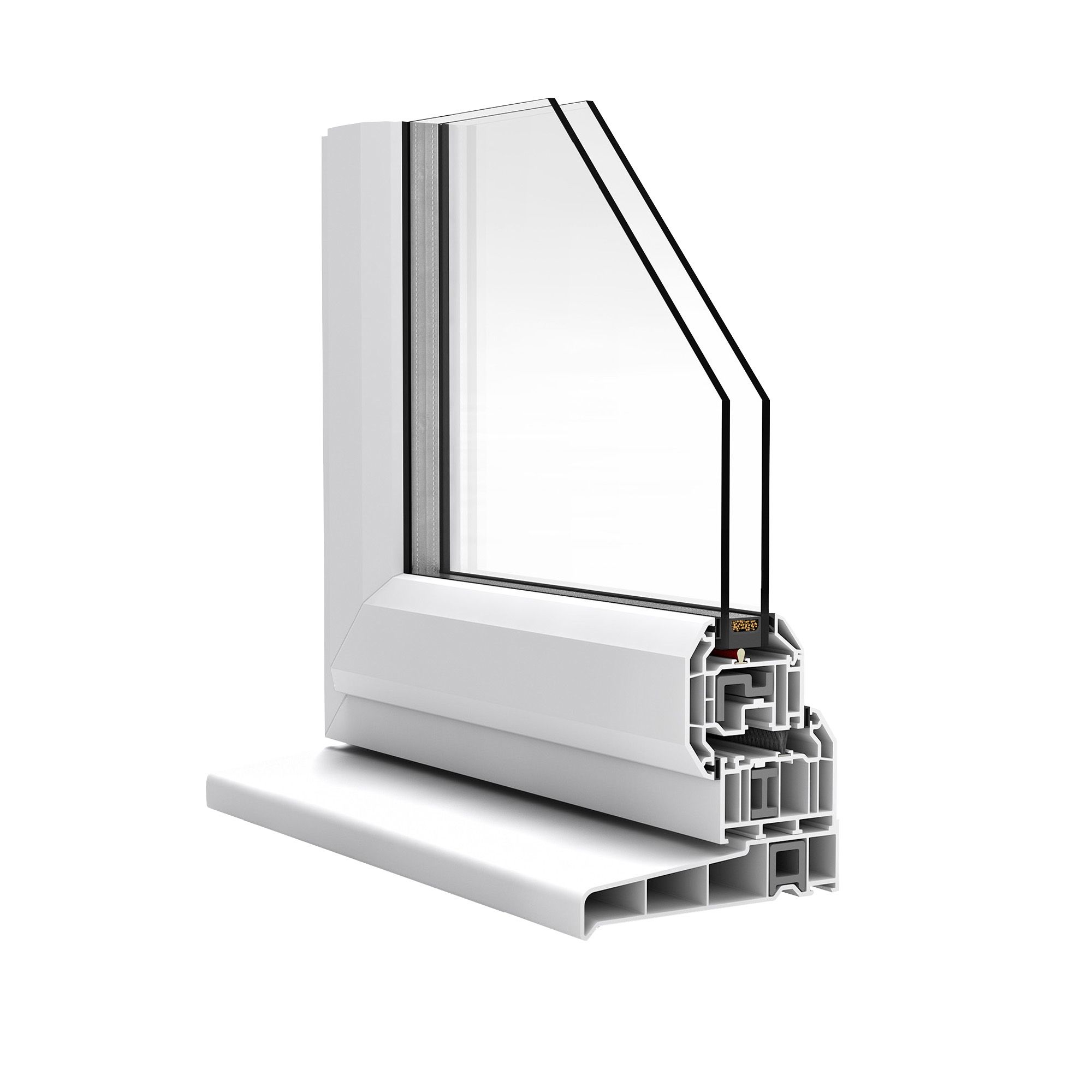 GoodHome 1P Obscure stippolyte Glazed White uPVC Right-handed Window, (H)1040mm (W)610mm