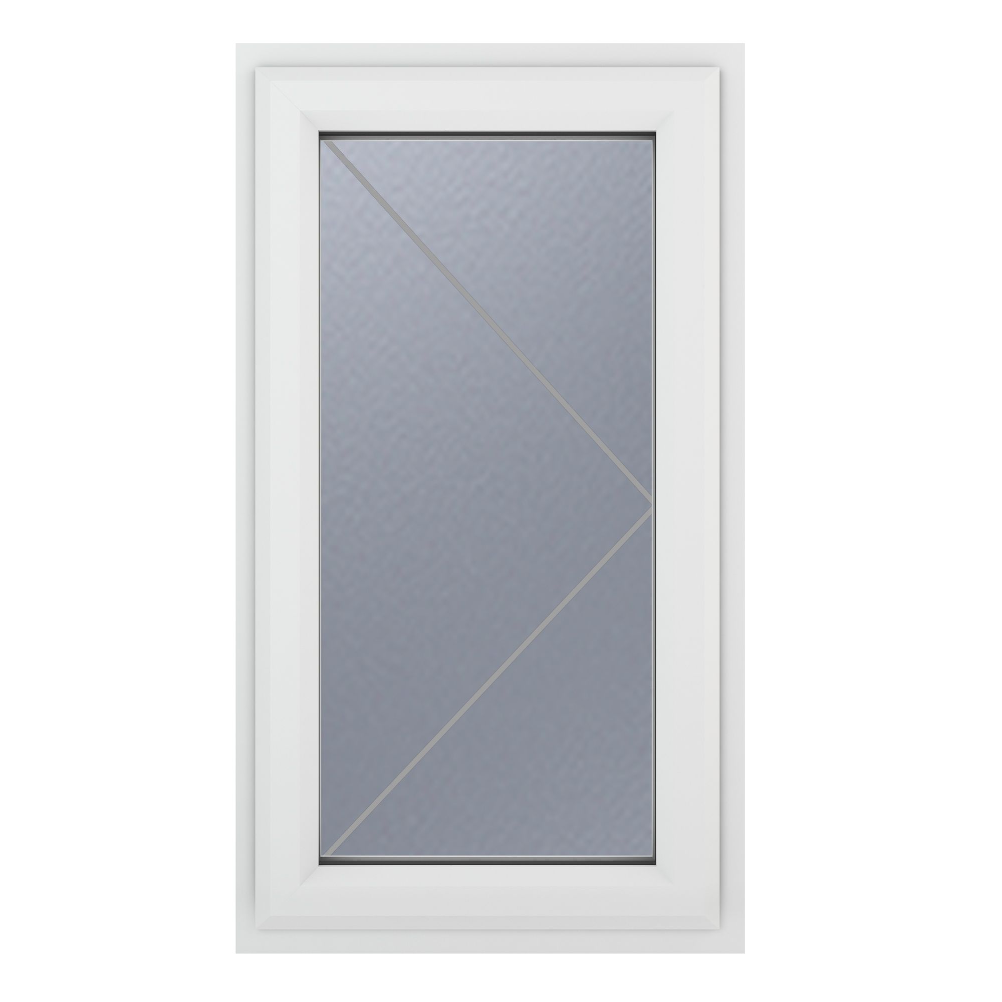 GoodHome 1P Obscure stippolyte Glazed White uPVC Right-handed Window, (H)1040mm (W)610mm