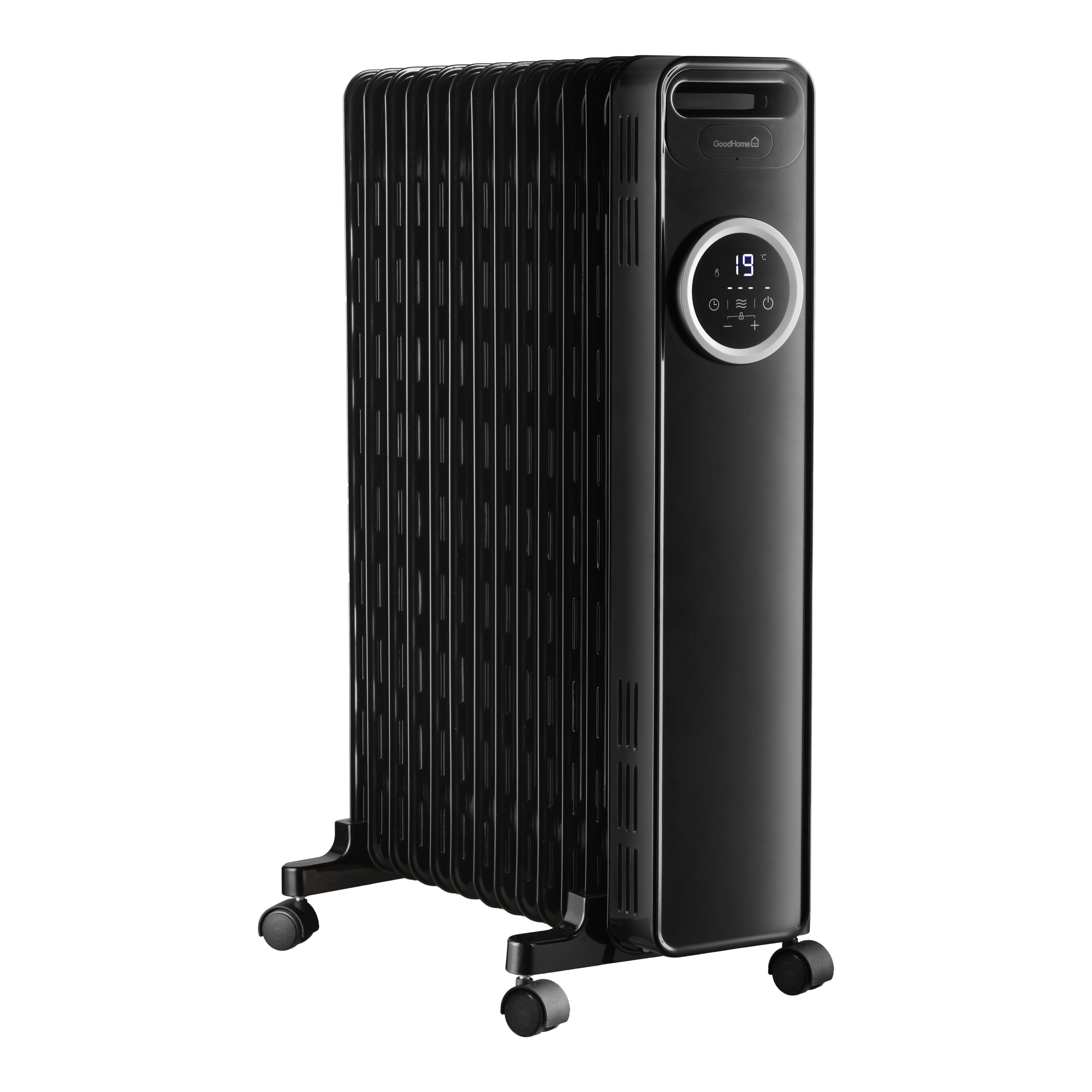GoodHome 2.5W Black Oil-filled radiator