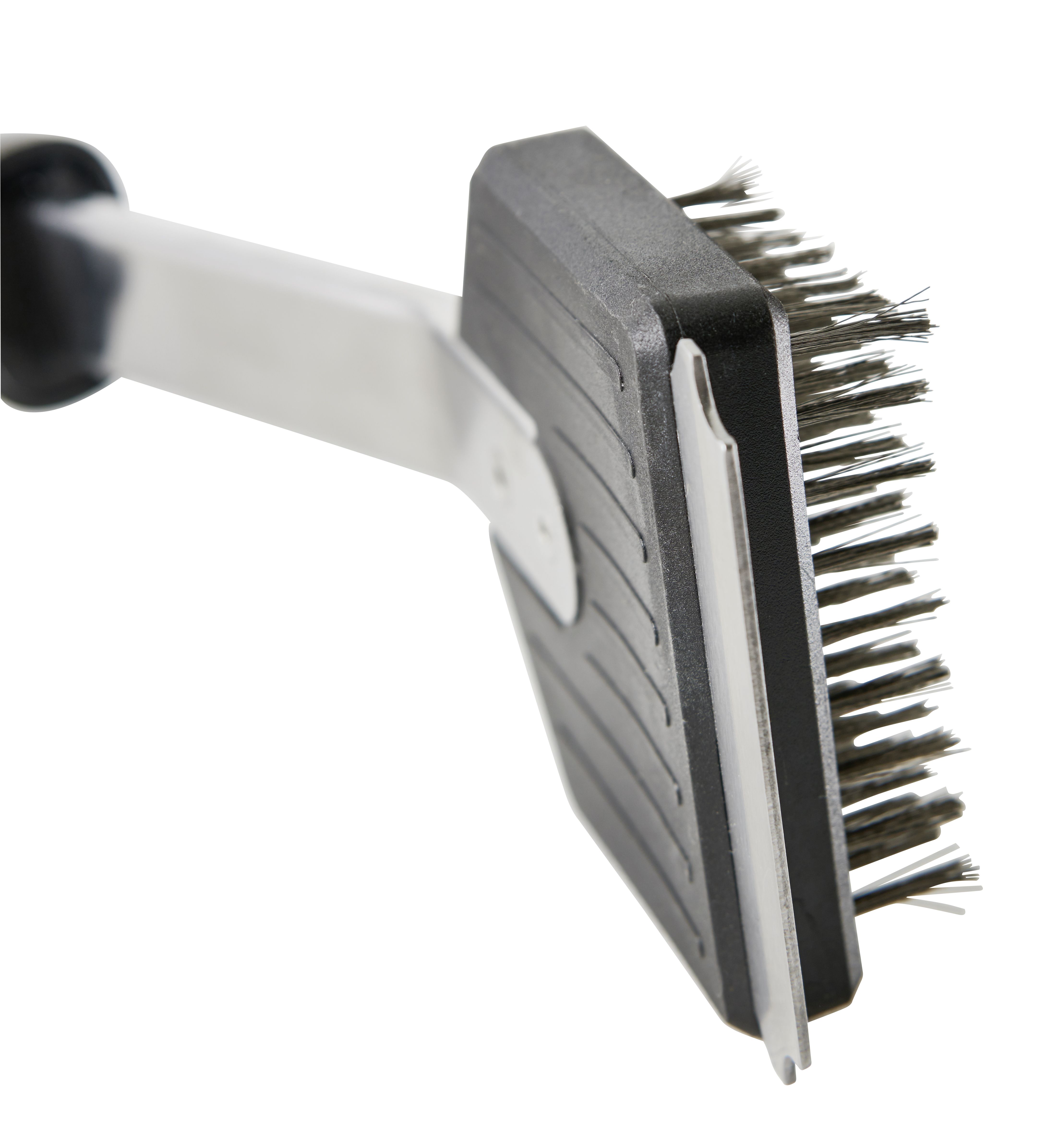 GoodHome 2 in 1 Graphite Silver effect Stainless steel Grill cleaning brush