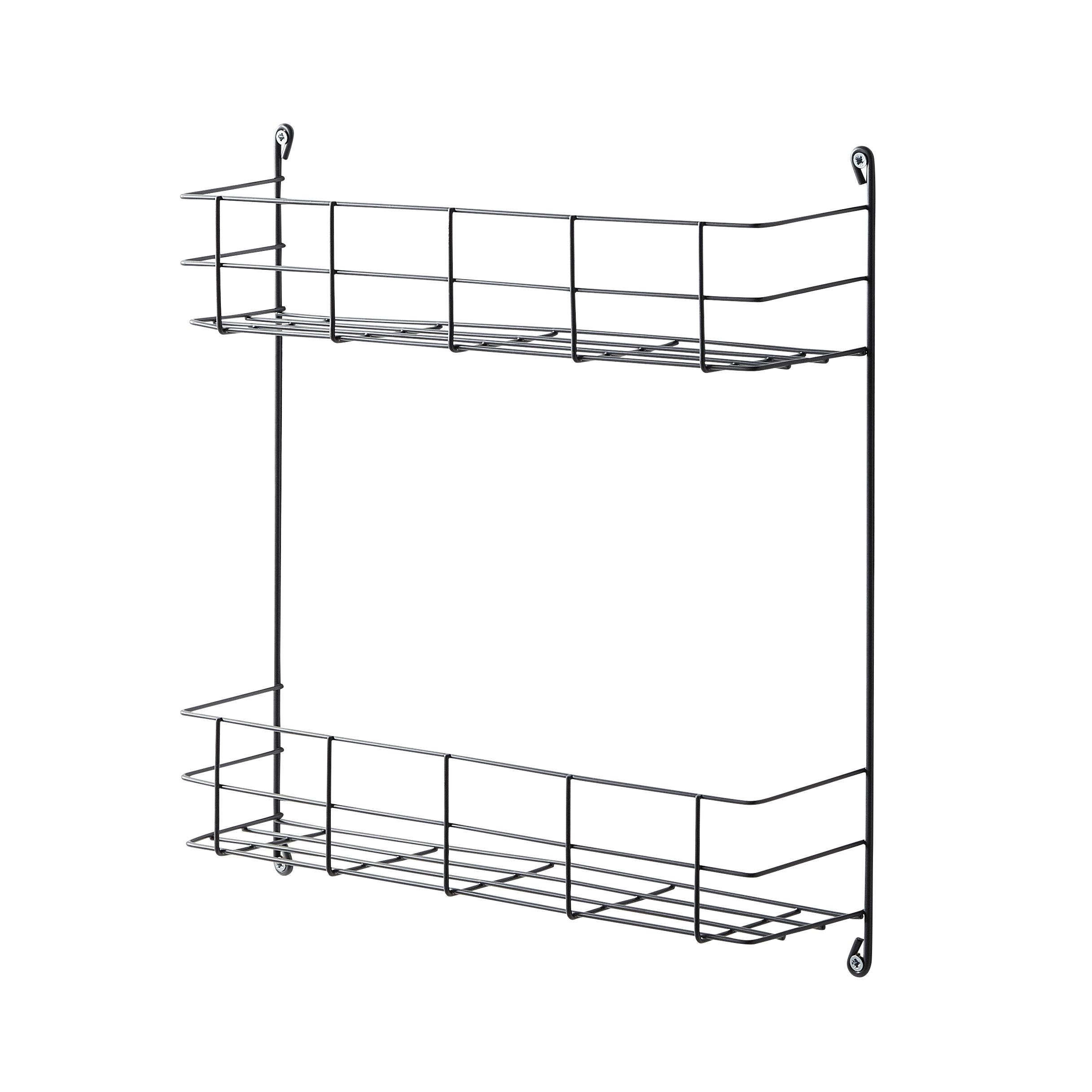 GoodHome 2 tier Anthracite Non-magnetic Steel Shelving (L)380mm