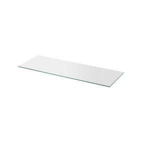 GoodHome 2 tier Transparent Polyethylene (PE) & tempered glass Shelving (L)758.5mm, Pack of 2
