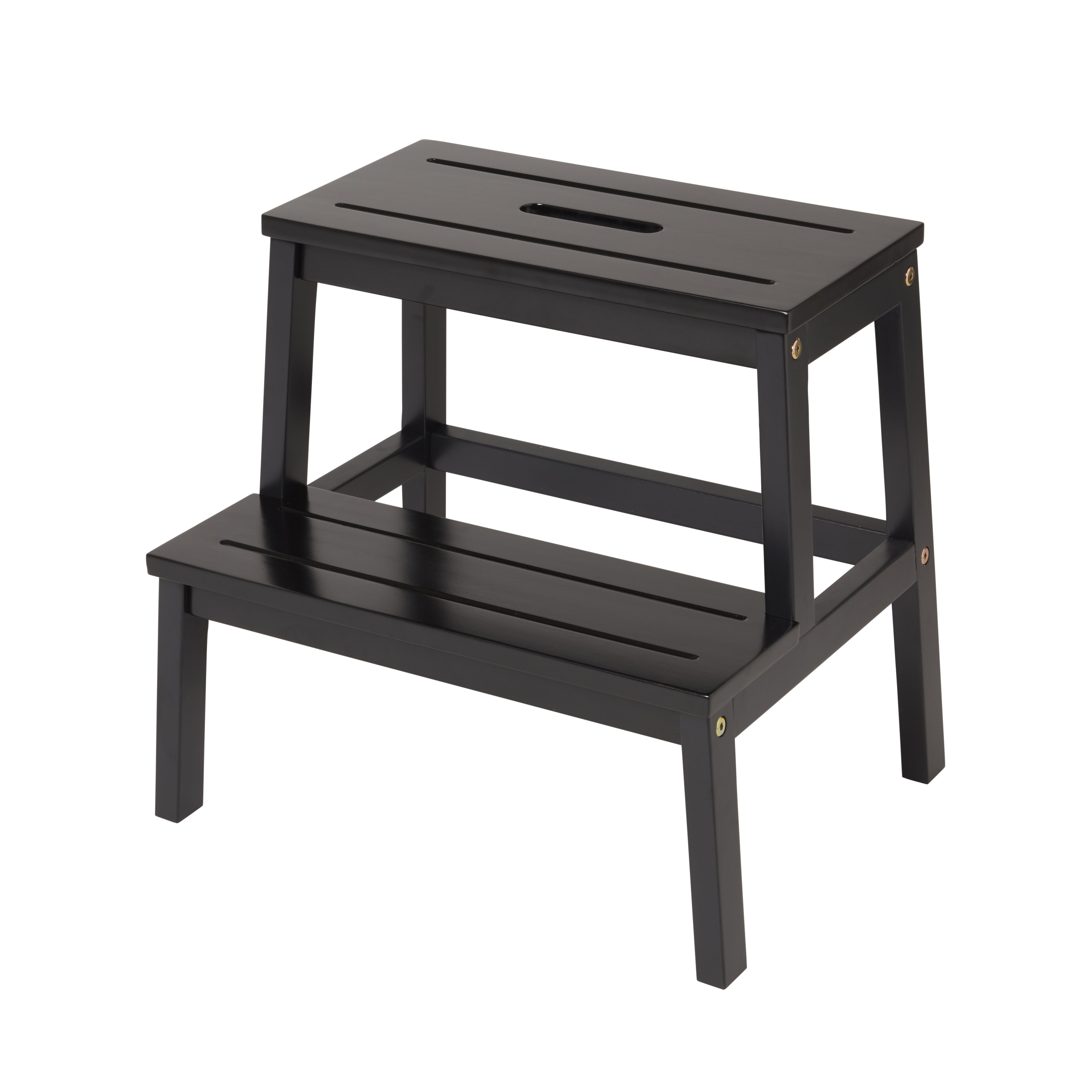 GoodHome 2 tread Timber Step stool (H)0.4m