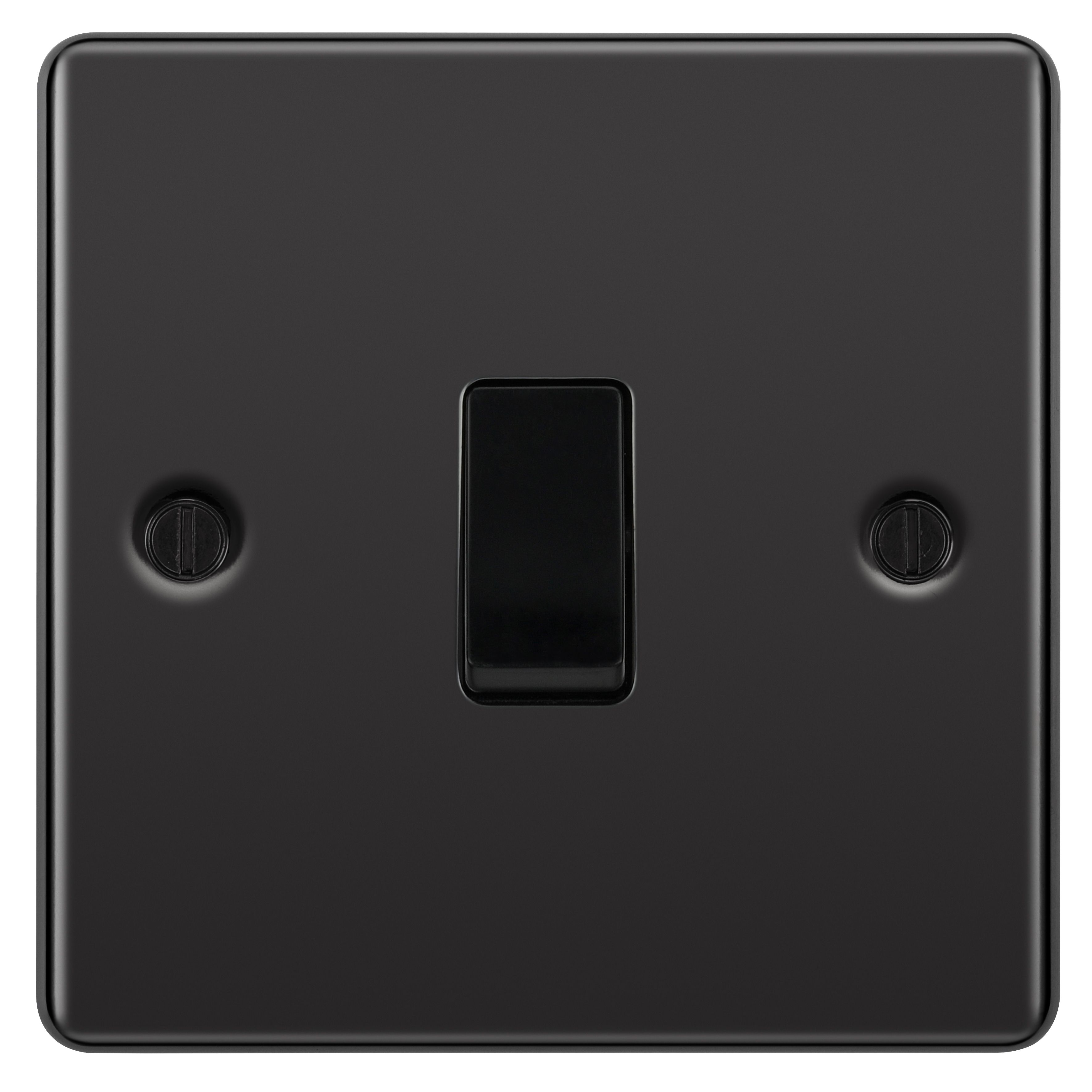 GoodHome 20A 2 way 1 gang Light switch Gloss Black Nickel effect