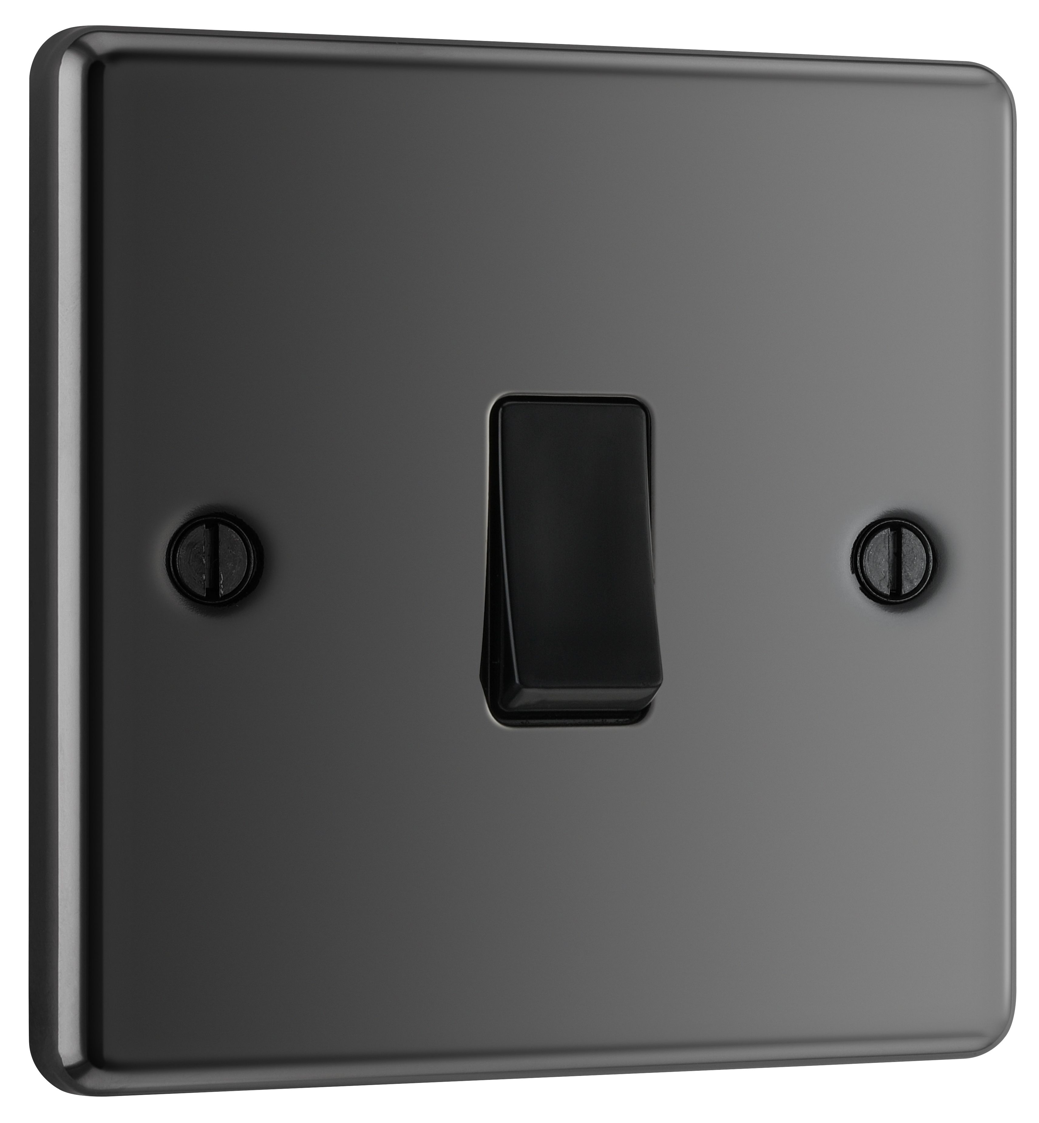 GoodHome 20A 2 way 1 gang Light switch Gloss Black Nickel effect - 3