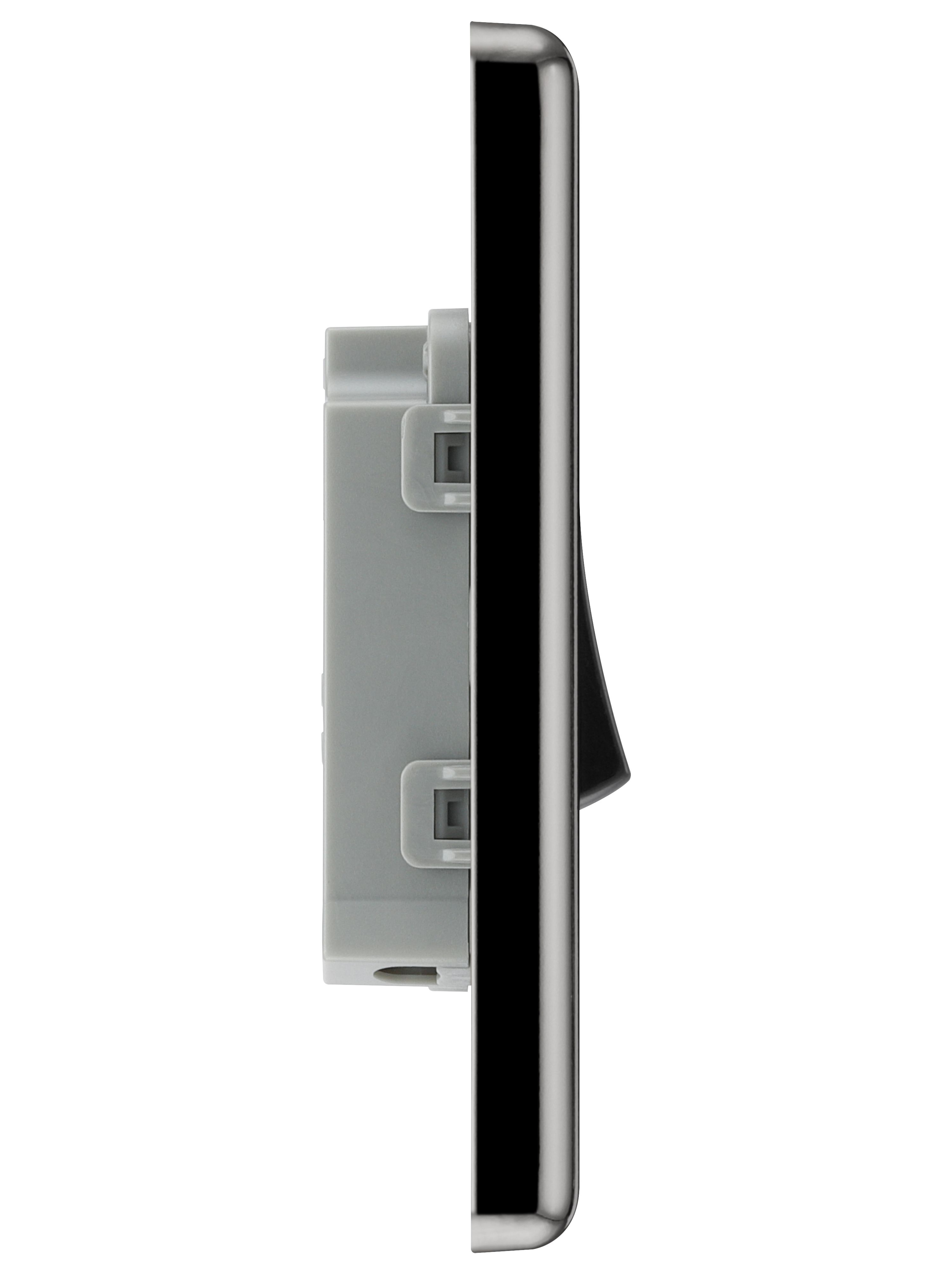 GoodHome 20A 2 way 1 gang Light switch Gloss Black Nickel effect - 5