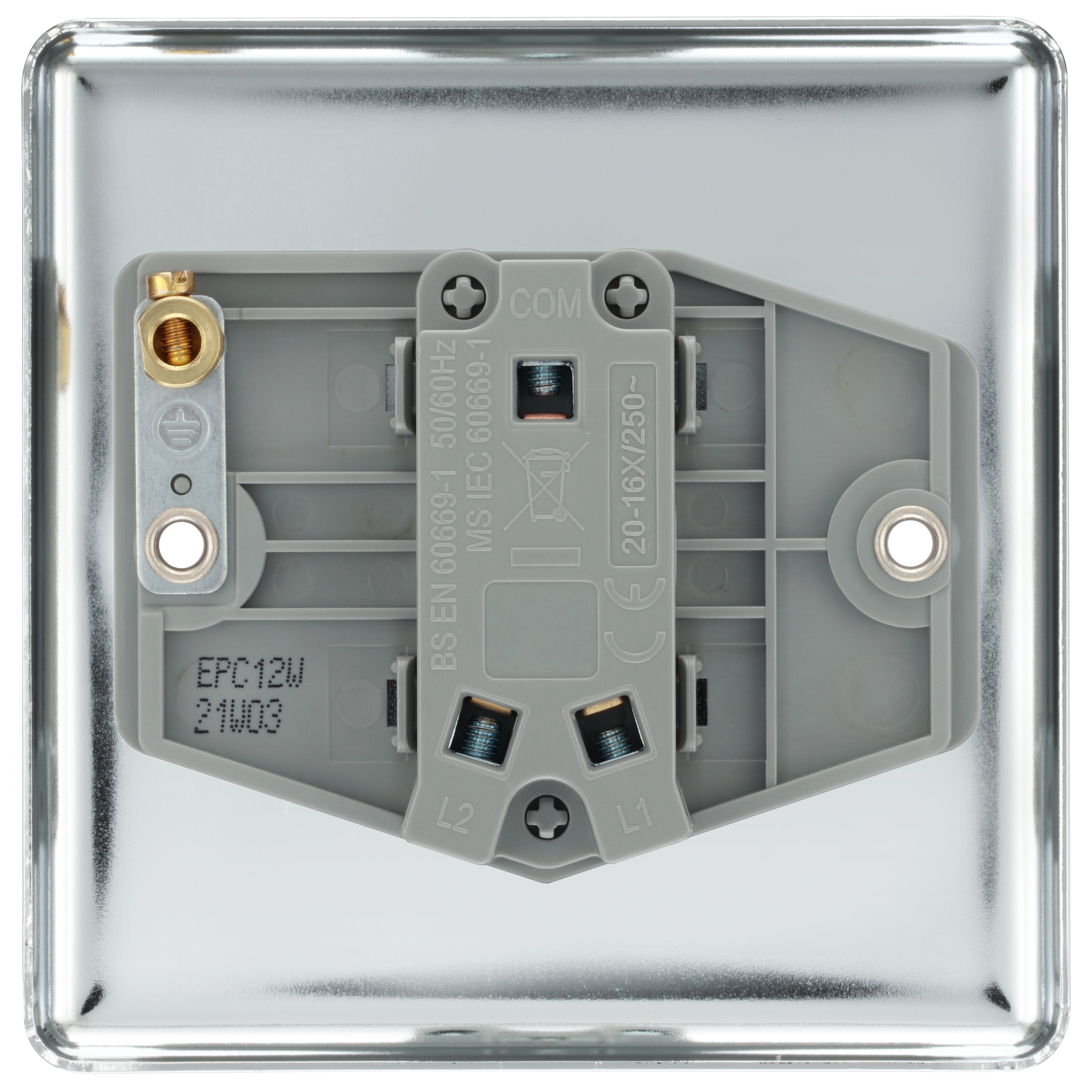 GoodHome 20A 2 way 1 gang Light switch Gloss Chrome effect - 4