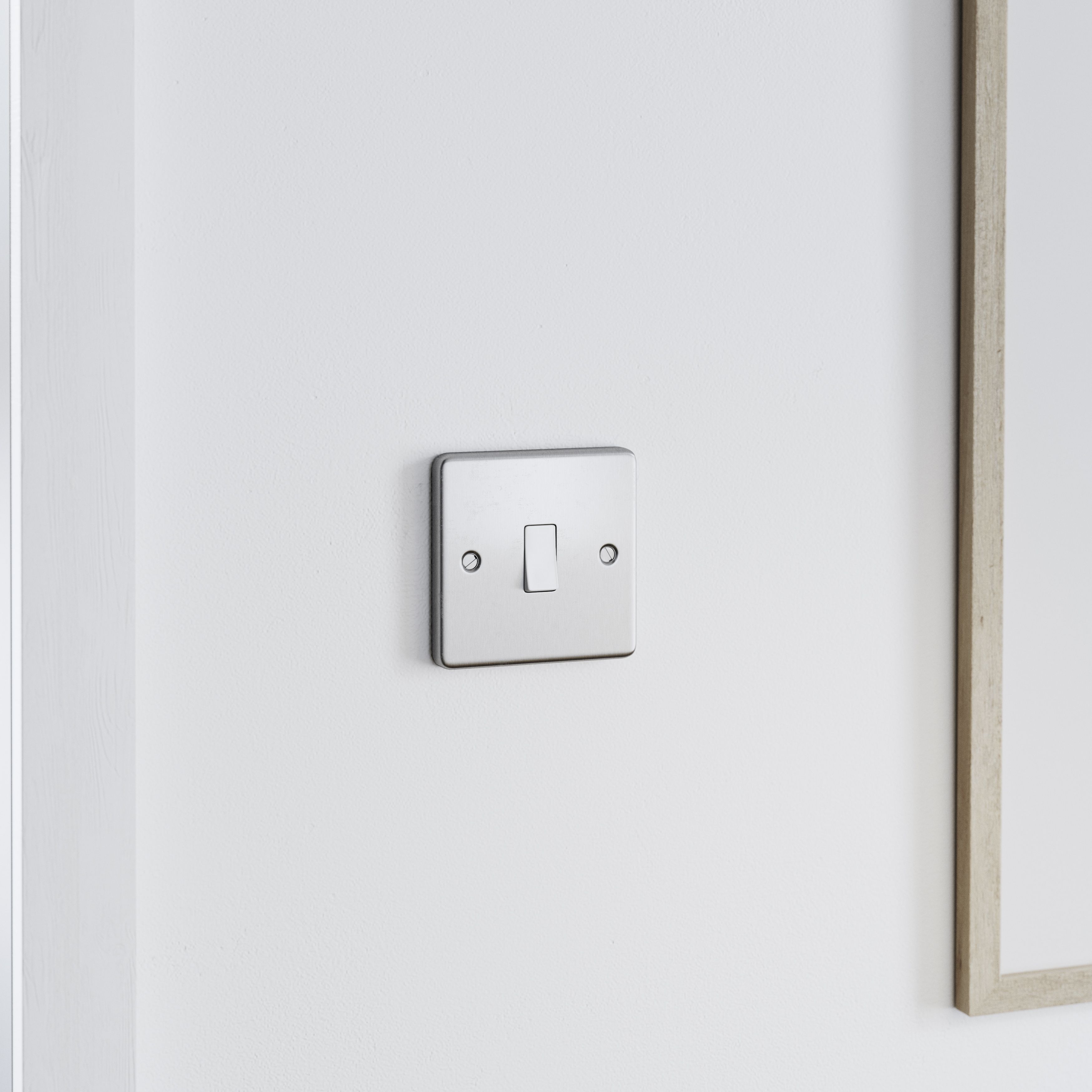 GoodHome 20A 2 way 1 gang Light switch Matt Steel effect - 7
