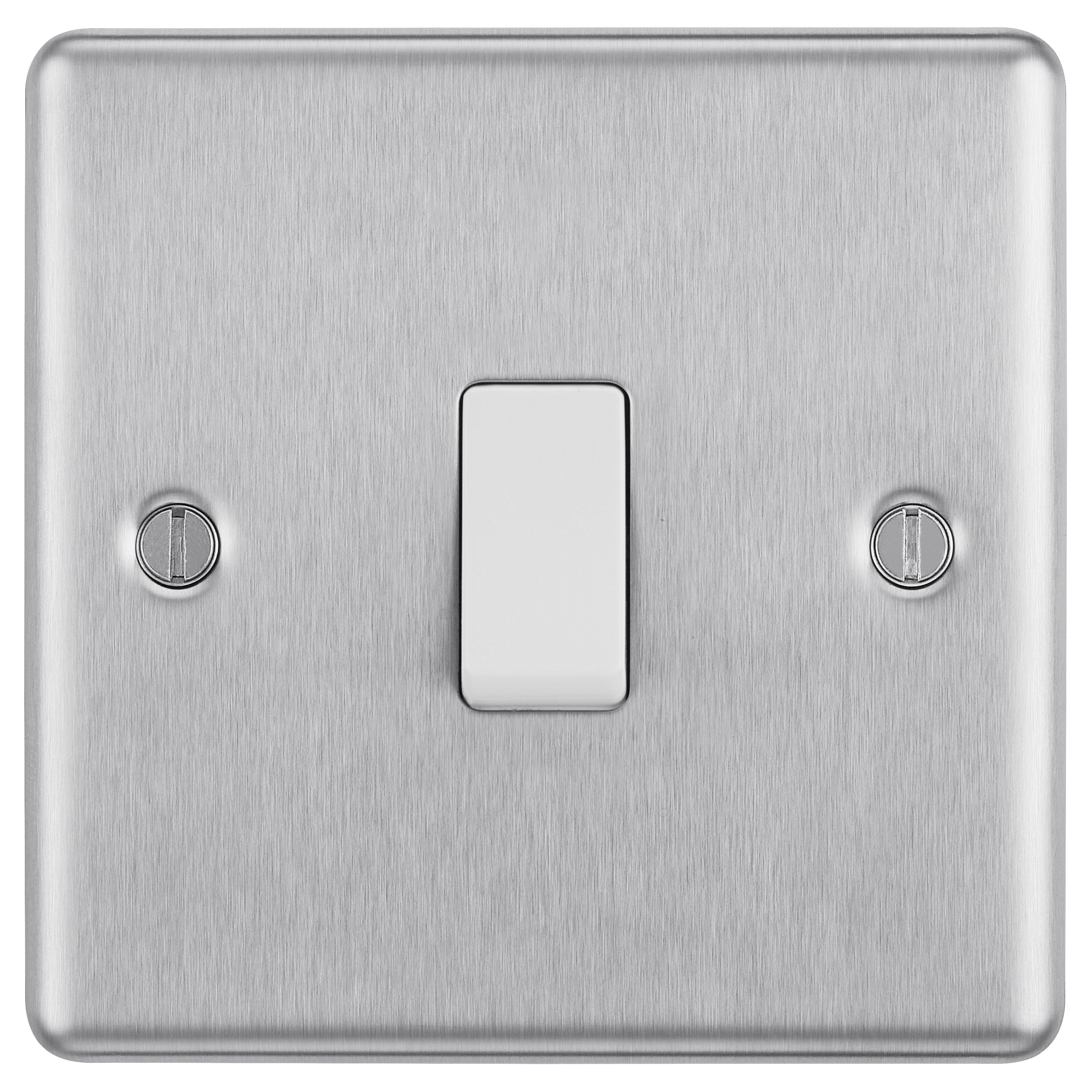 GoodHome 20A 2 way 1 gang Light switch Matt Steel effect