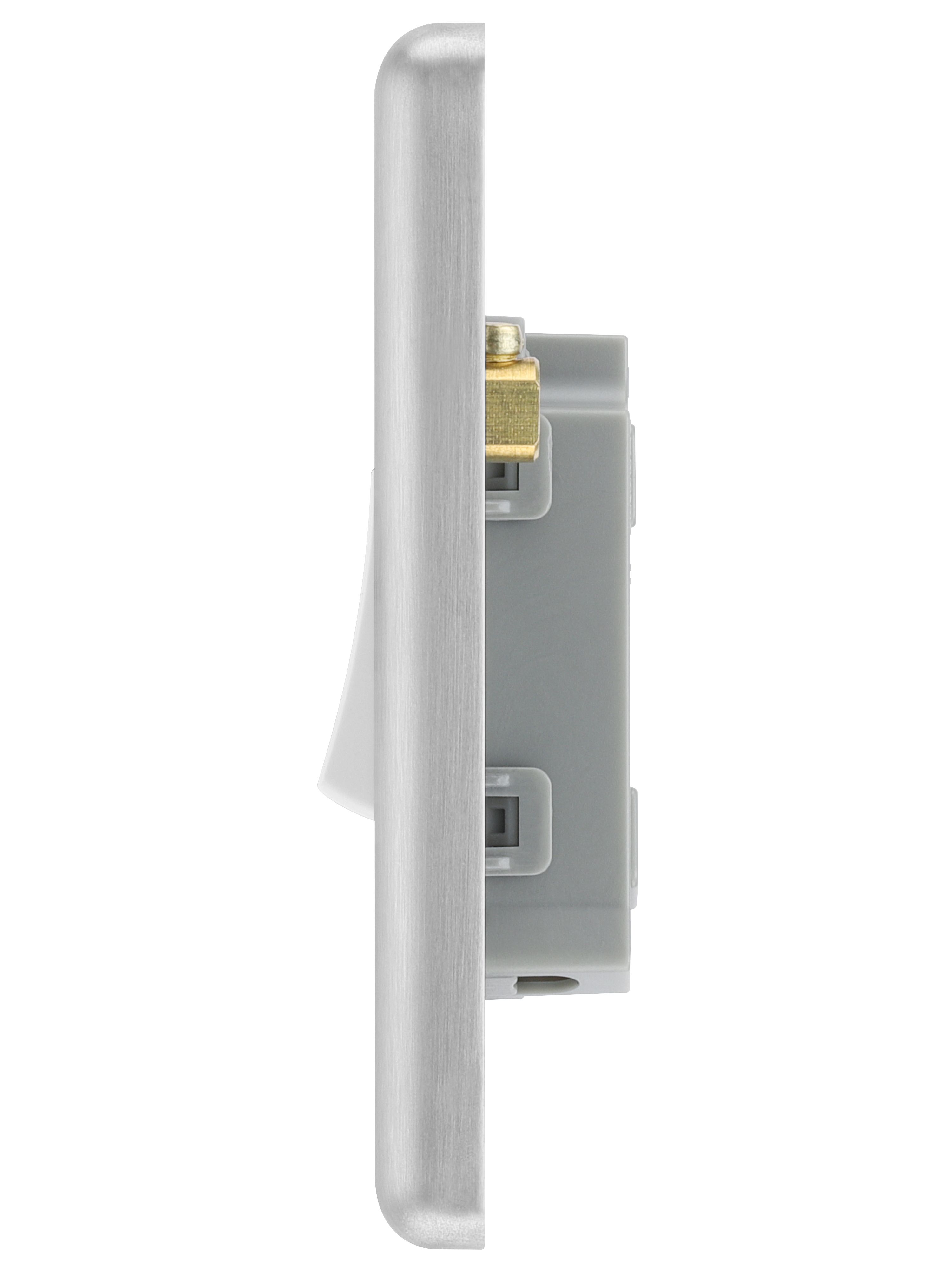 GoodHome 20A 2 way 1 gang Light switch Matt Steel effect - 5