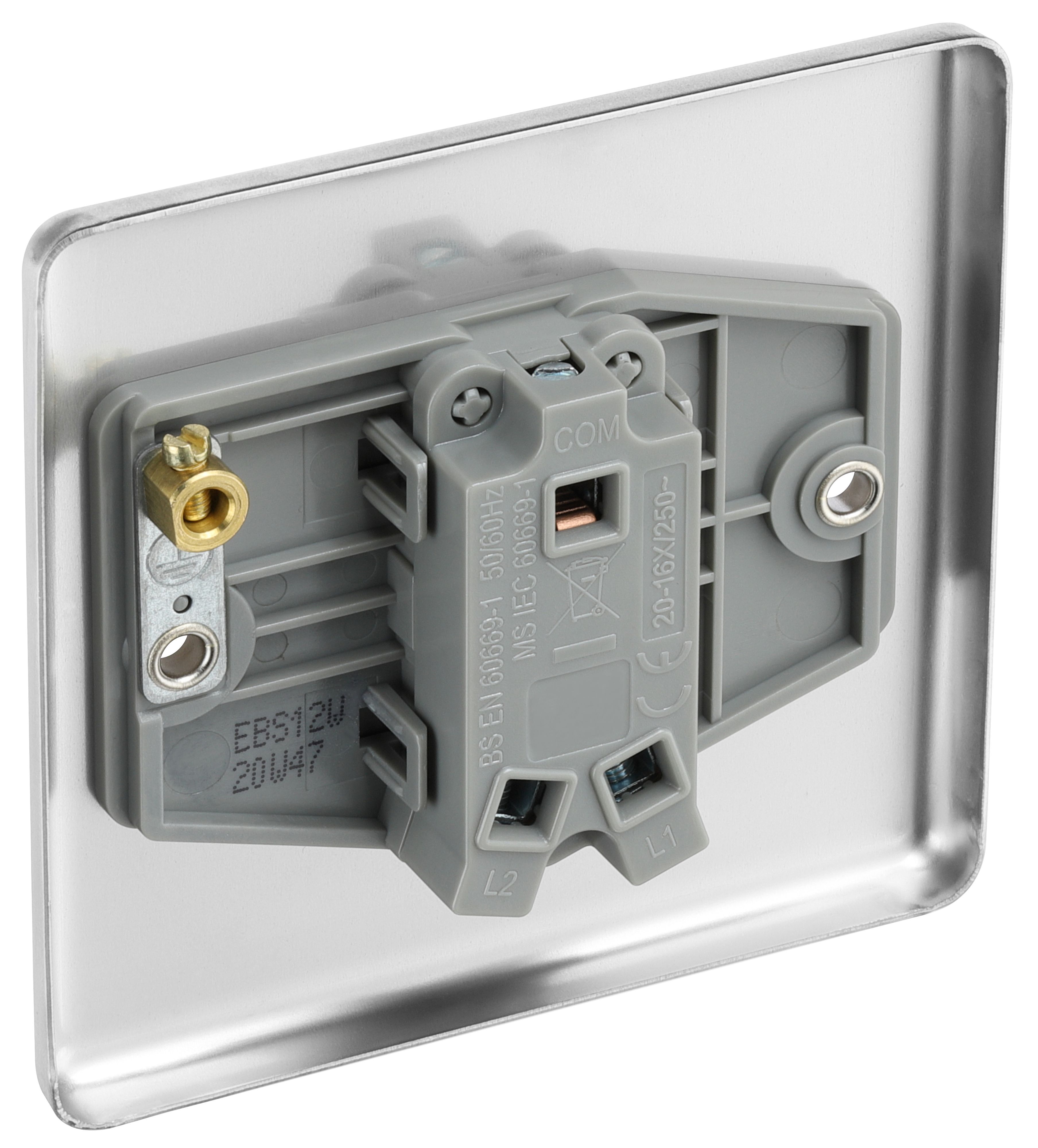 GoodHome 20A 2 way 1 gang Light switch Matt Steel effect - 6