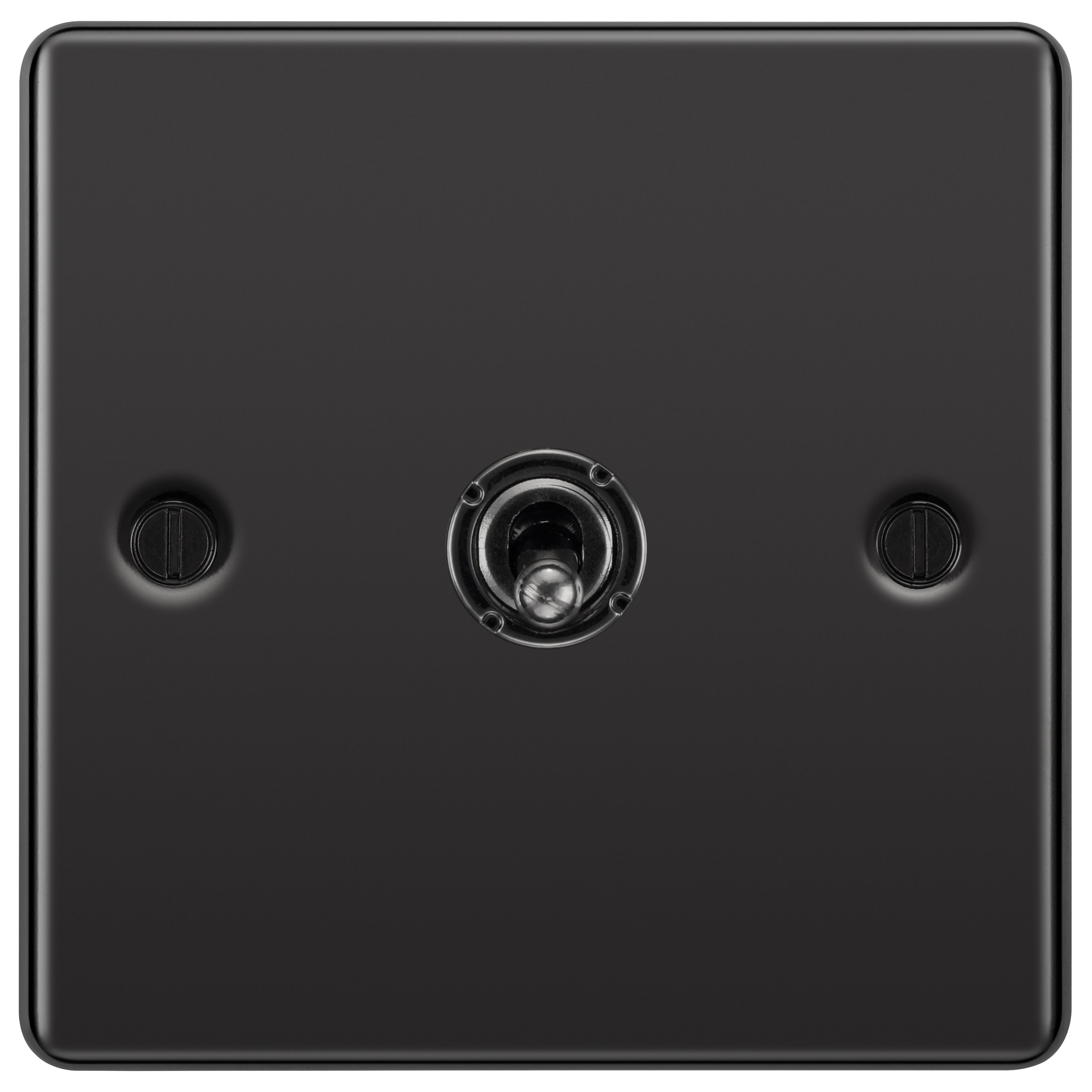 GoodHome 20A 2 way 1 gang Toggle switch Gloss Black Nickel effect