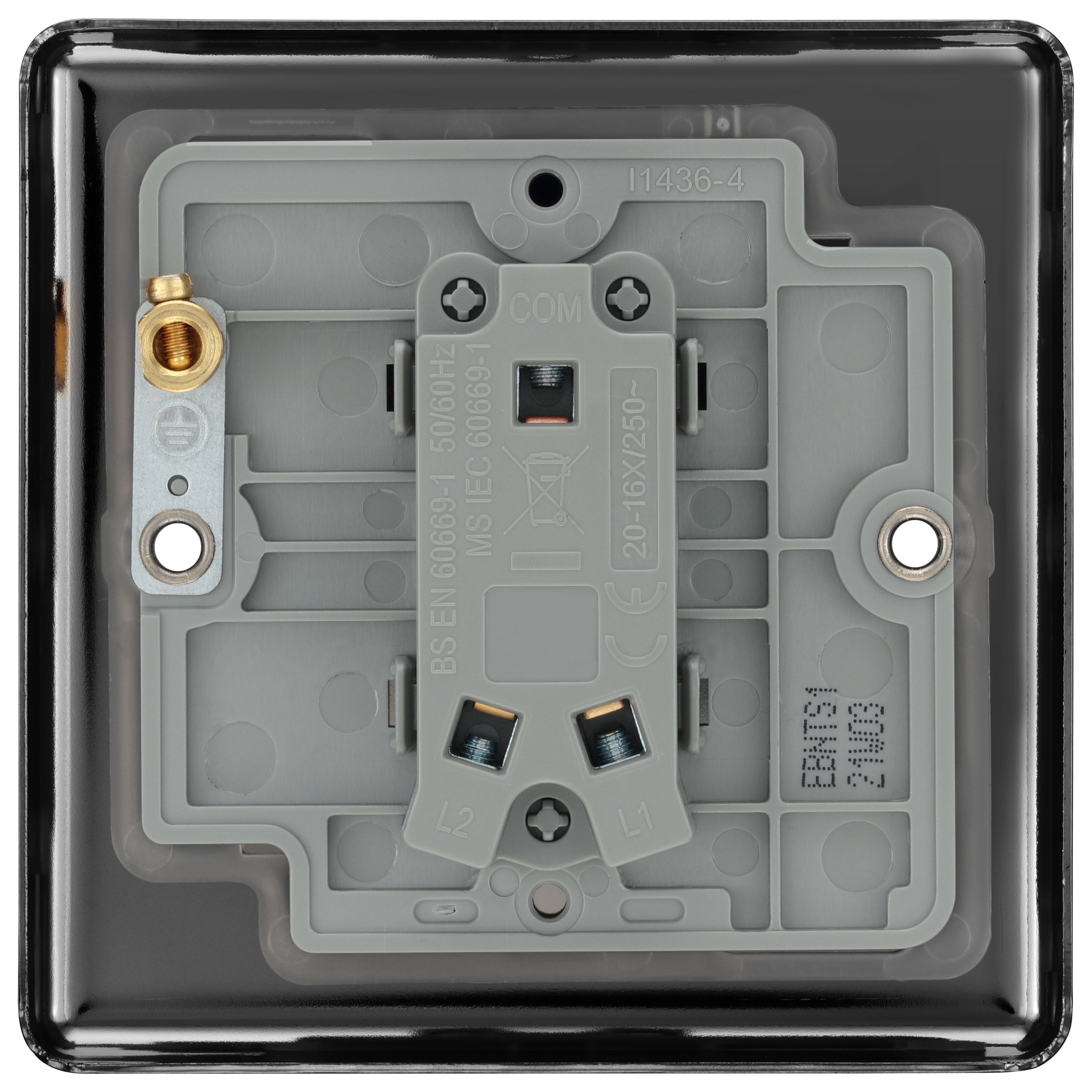 GoodHome 20A 2 way 1 gang Toggle switch Gloss Black Nickel effect - 4