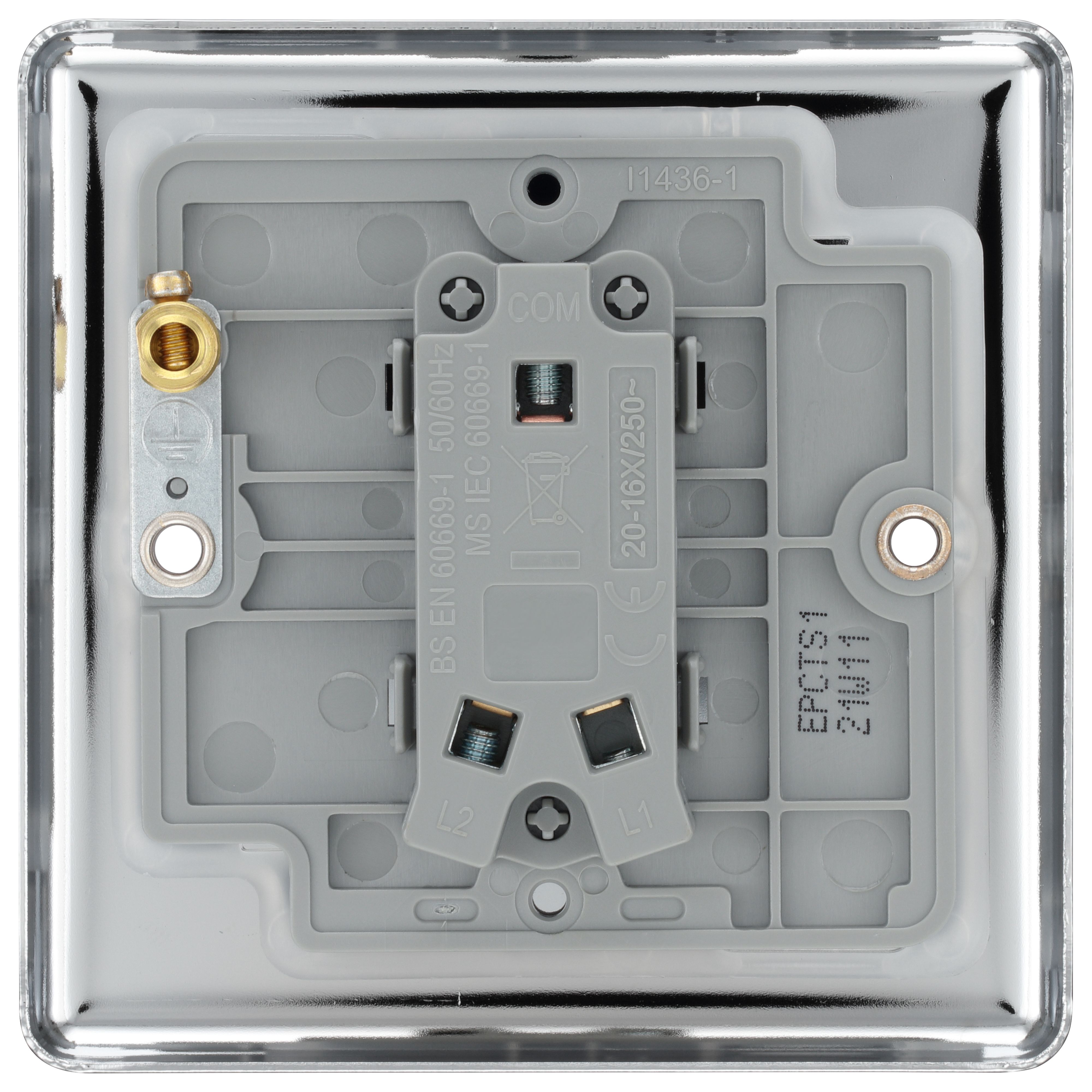 GoodHome 20A 2 way 1 gang Toggle switch Gloss Chrome effect - 4