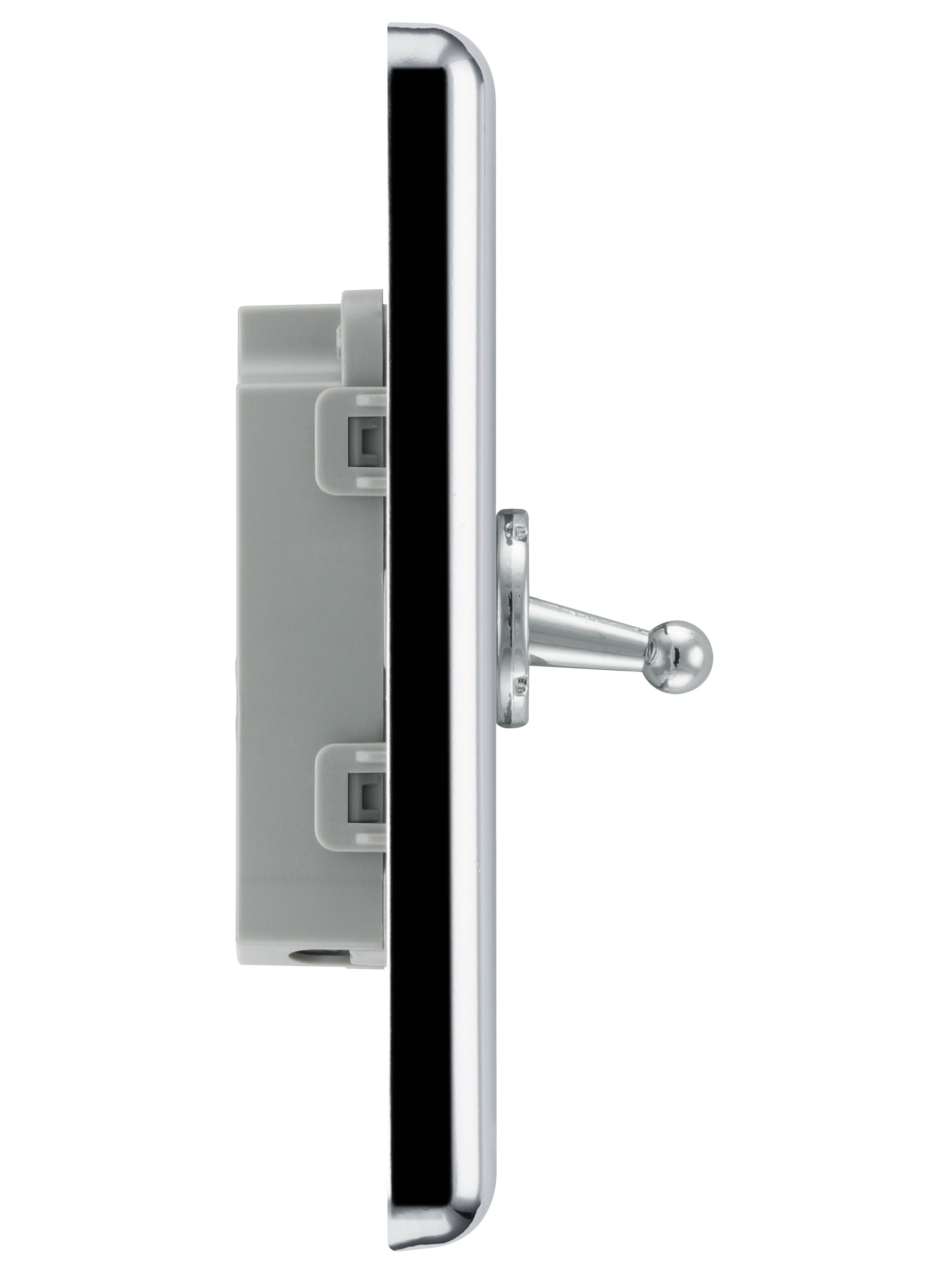 GoodHome 20A 2 way 1 gang Toggle switch Gloss Chrome effect - 5
