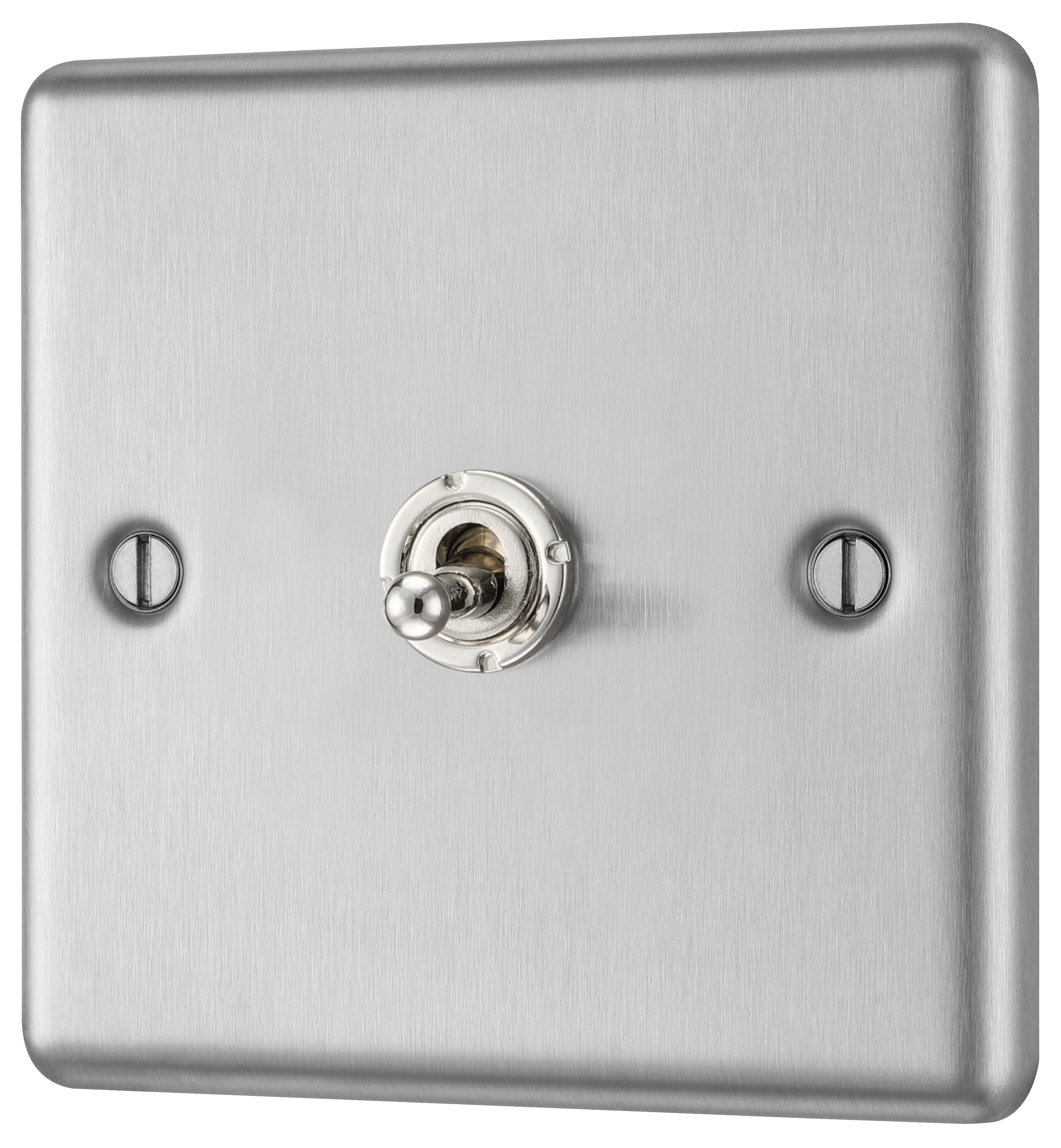 GoodHome 20A 2 way 1 gang Toggle switch Matt Steel effect