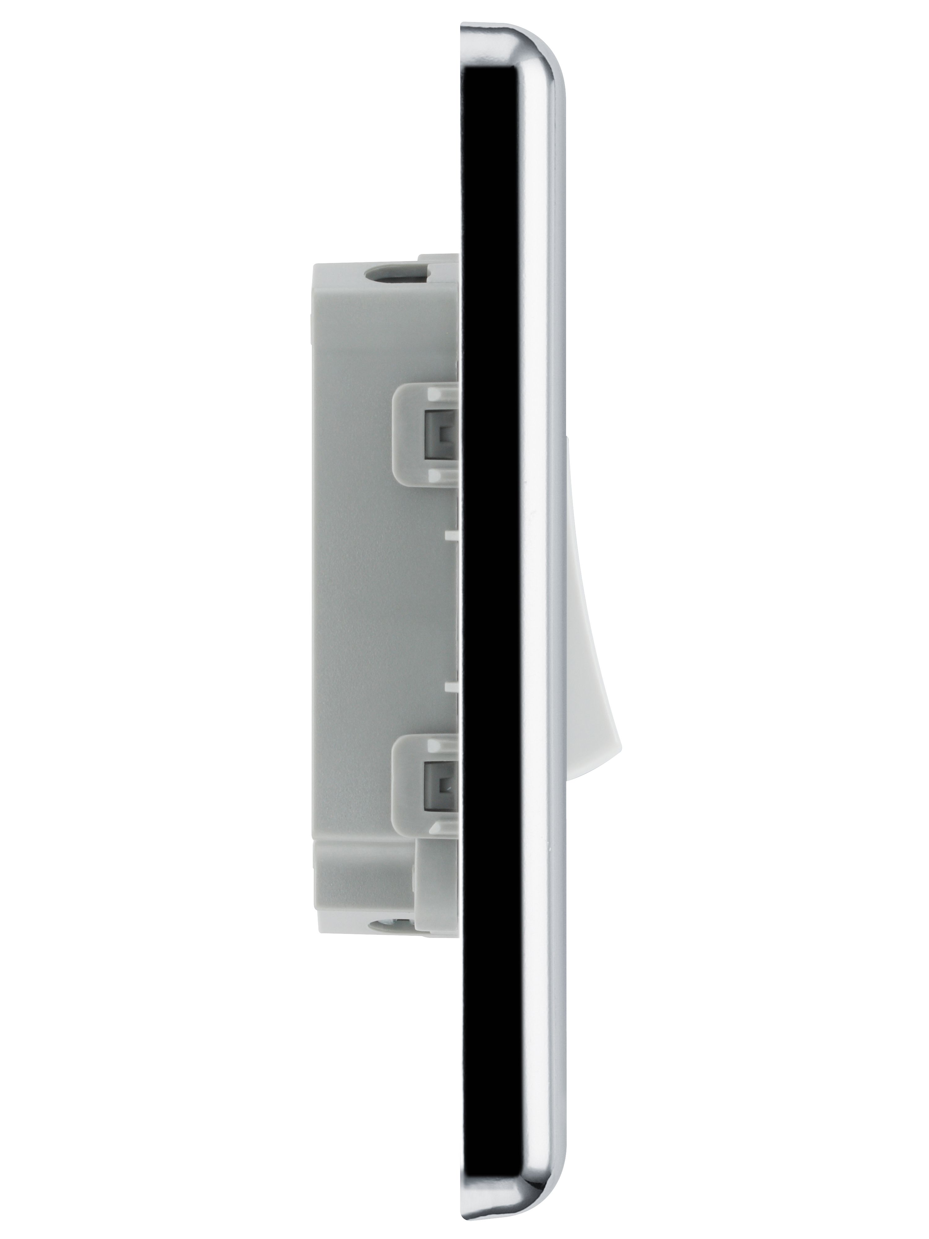 GoodHome 20A 2 way 2 gang Light switch Gloss Chrome effect