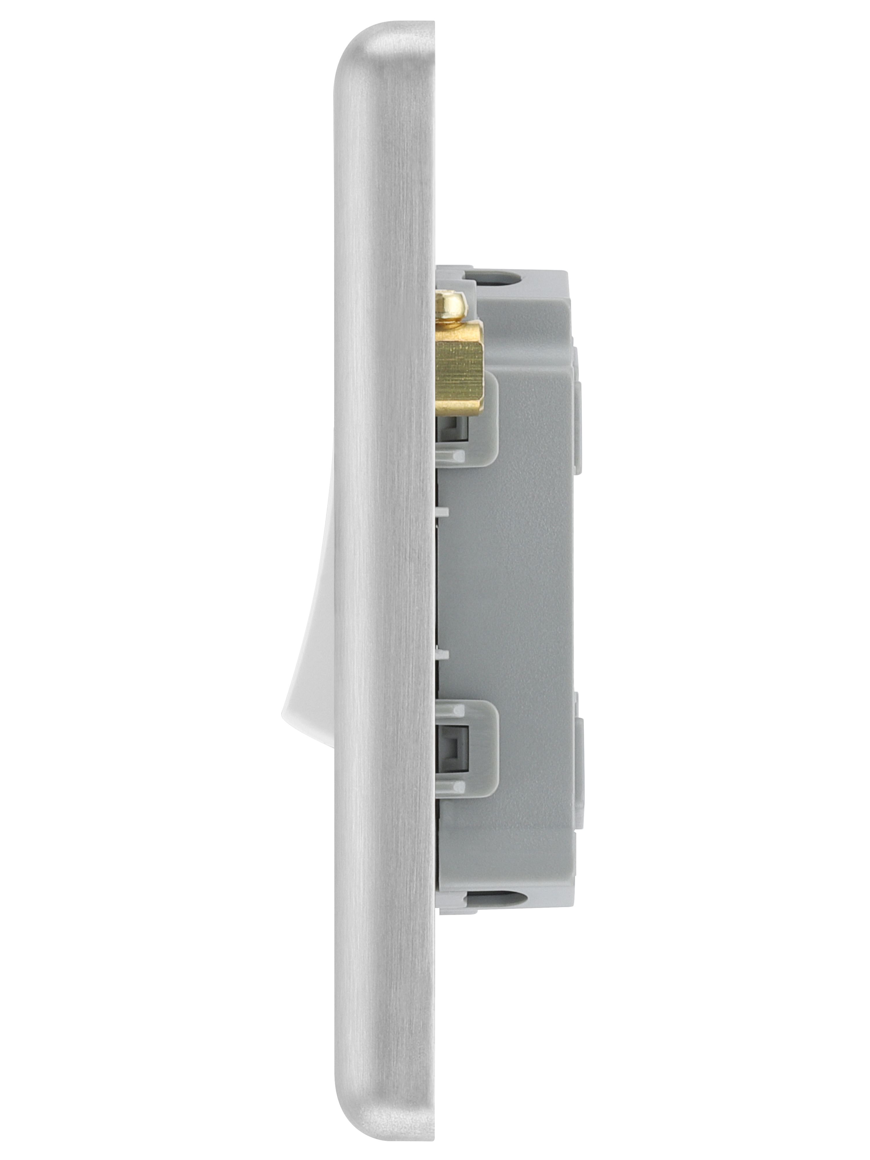 GoodHome 20A 2 way 2 gang Light switch Matt Steel effect - 5