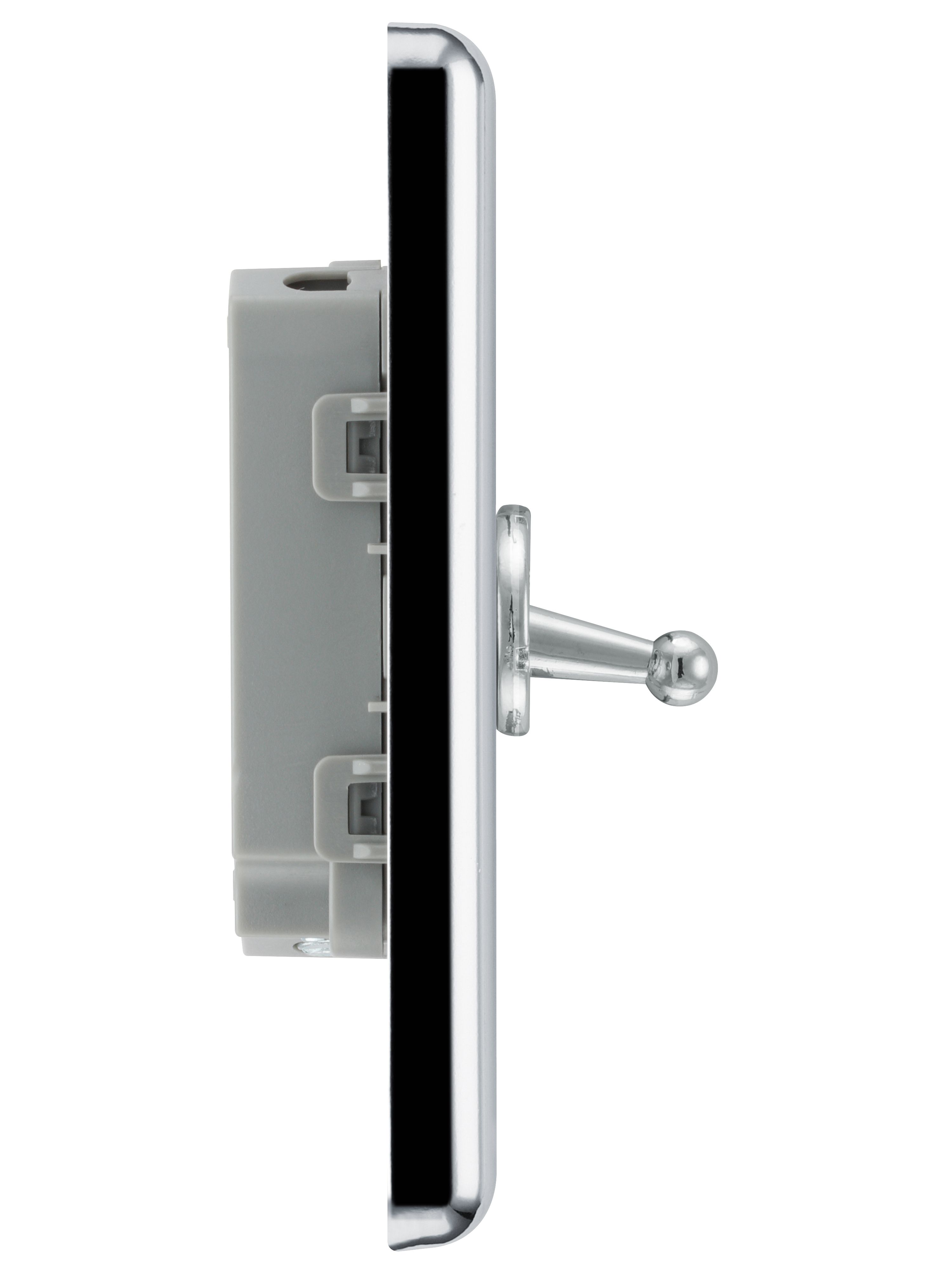 GoodHome 20A 2 way 2 gang Toggle switch Gloss Chrome effect - 5