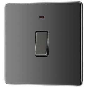 GoodHome 20A Black Nickel Rocker Flat Control switch with LED indicator Black
