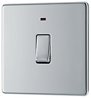 GoodHome 20A Chrome Rocker Flat Control switch with LED indicator