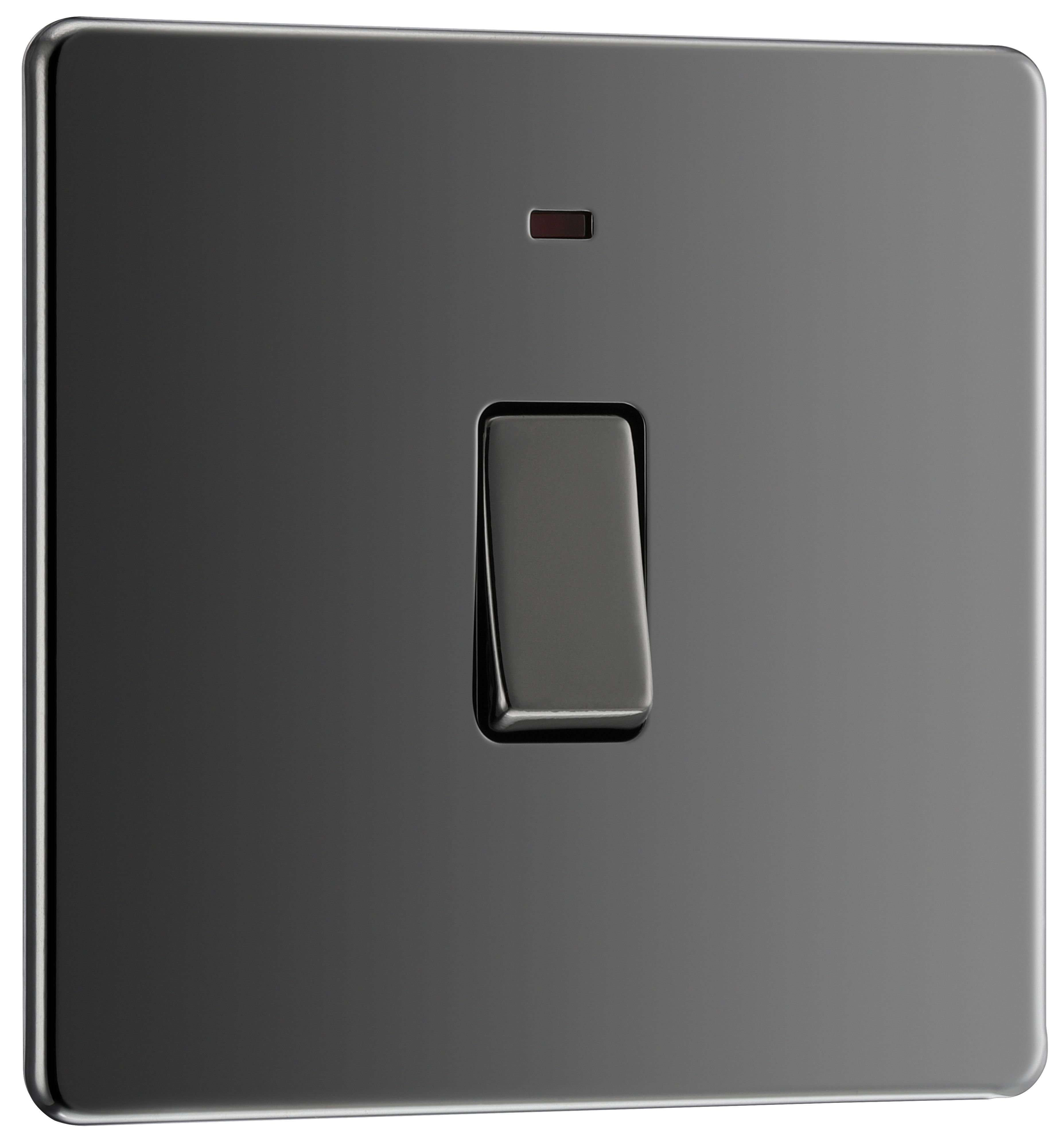 GoodHome 20A Rocker Flat Control switch with LED indicator Black - 3
