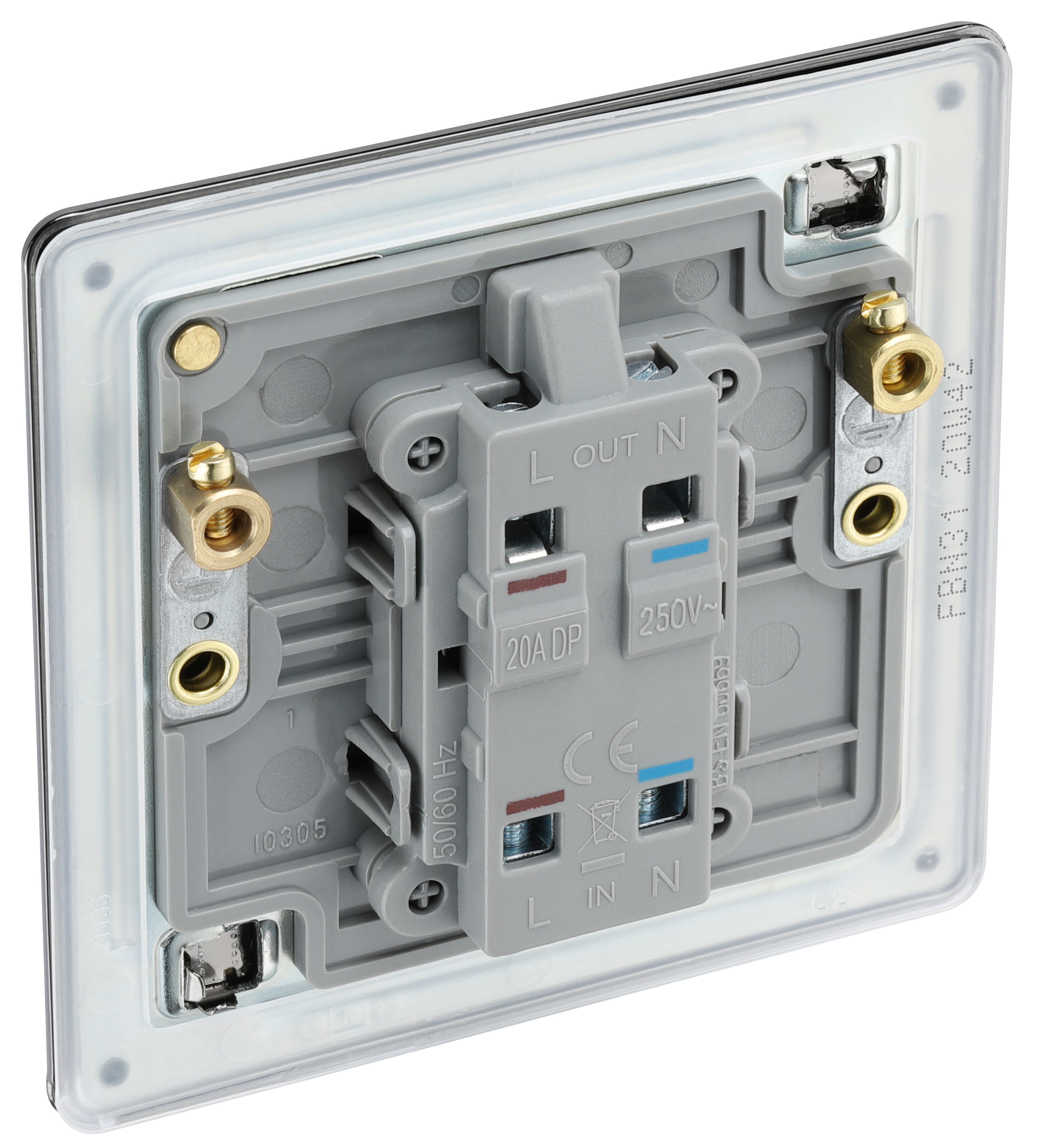 GoodHome 20A Rocker Flat Control switch with LED indicator Black - 6