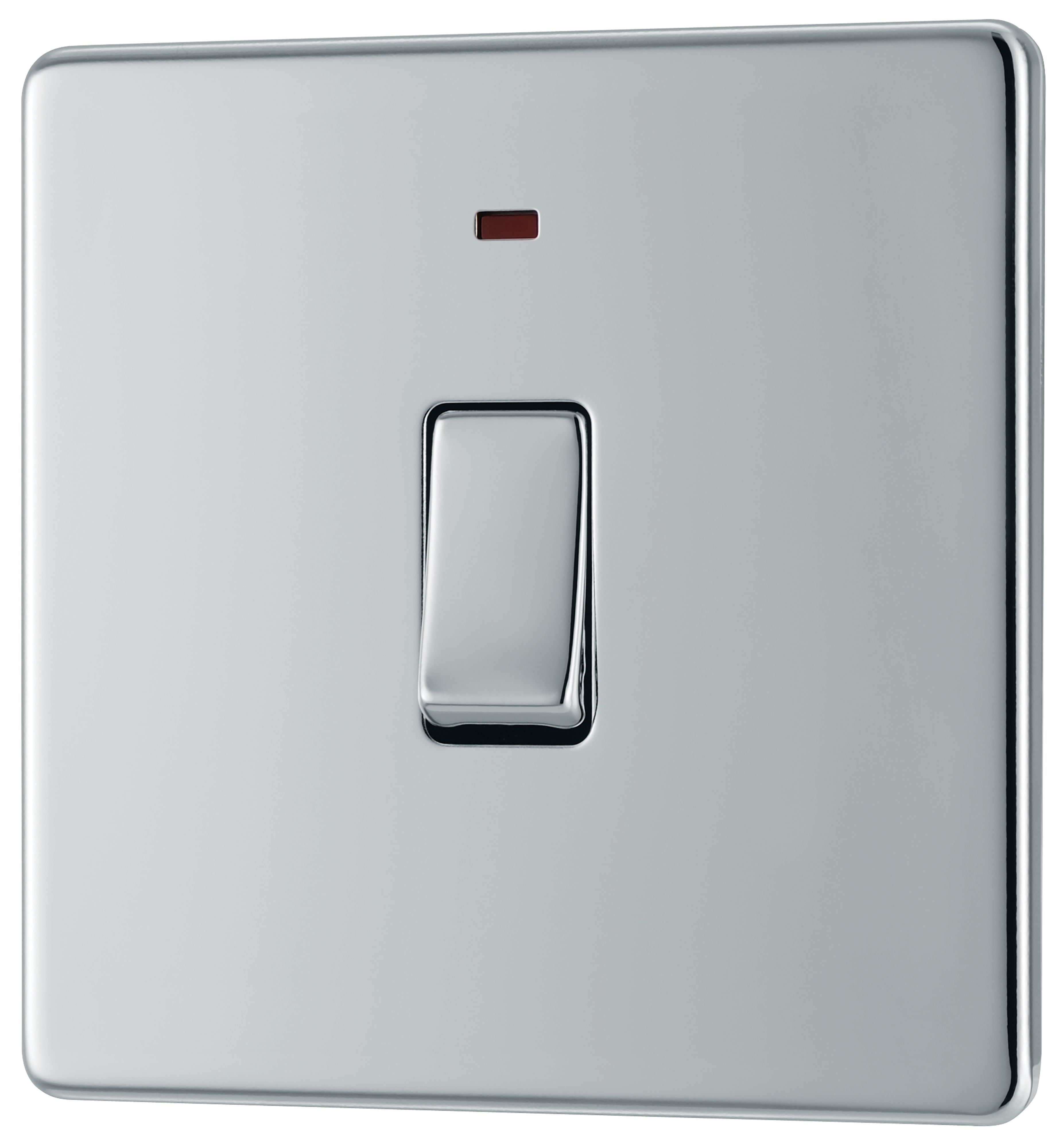 GoodHome 20A Rocker Flat Control switch with LED indicator Chrome effect