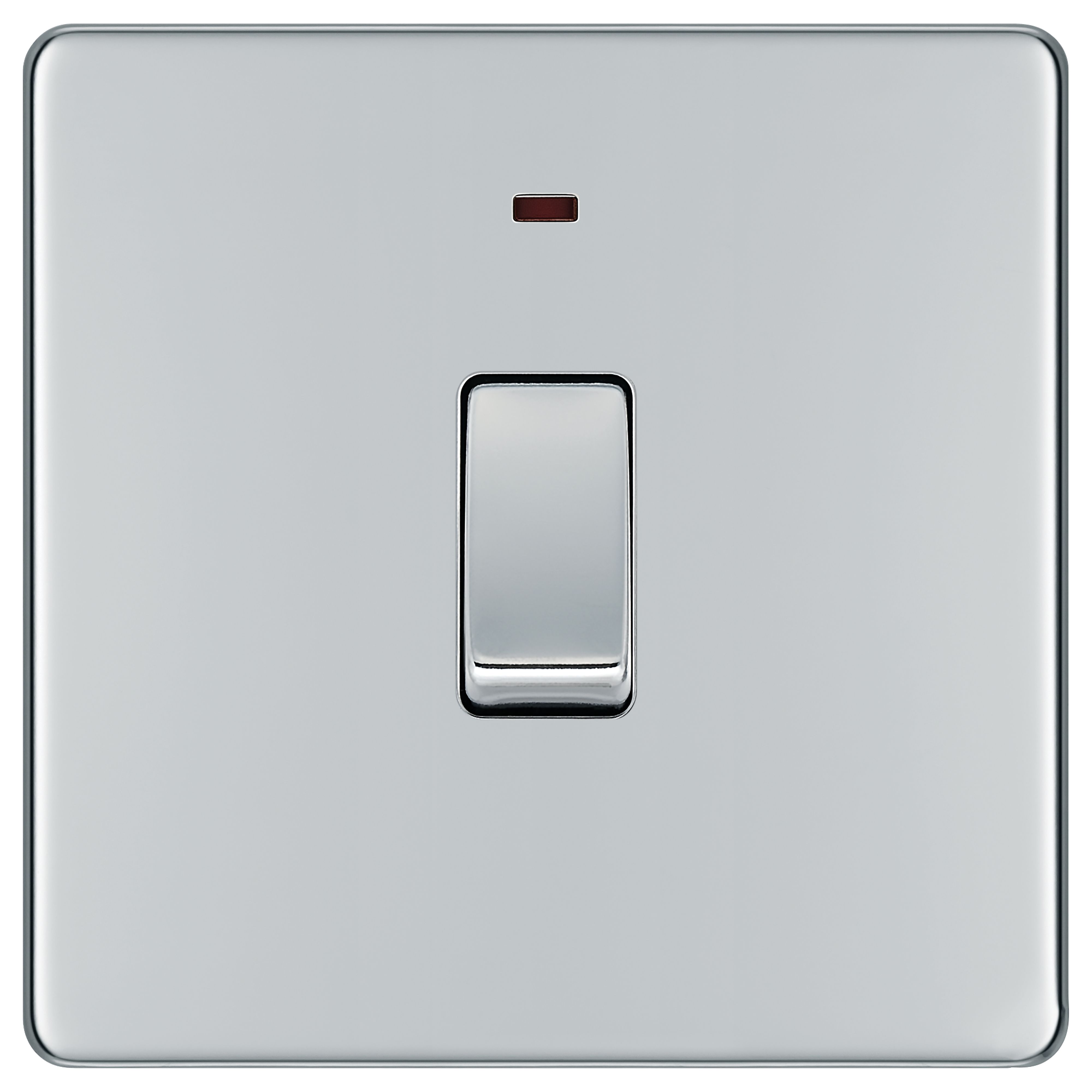 GoodHome 20A Rocker Flat Control switch with LED indicator Chrome effect