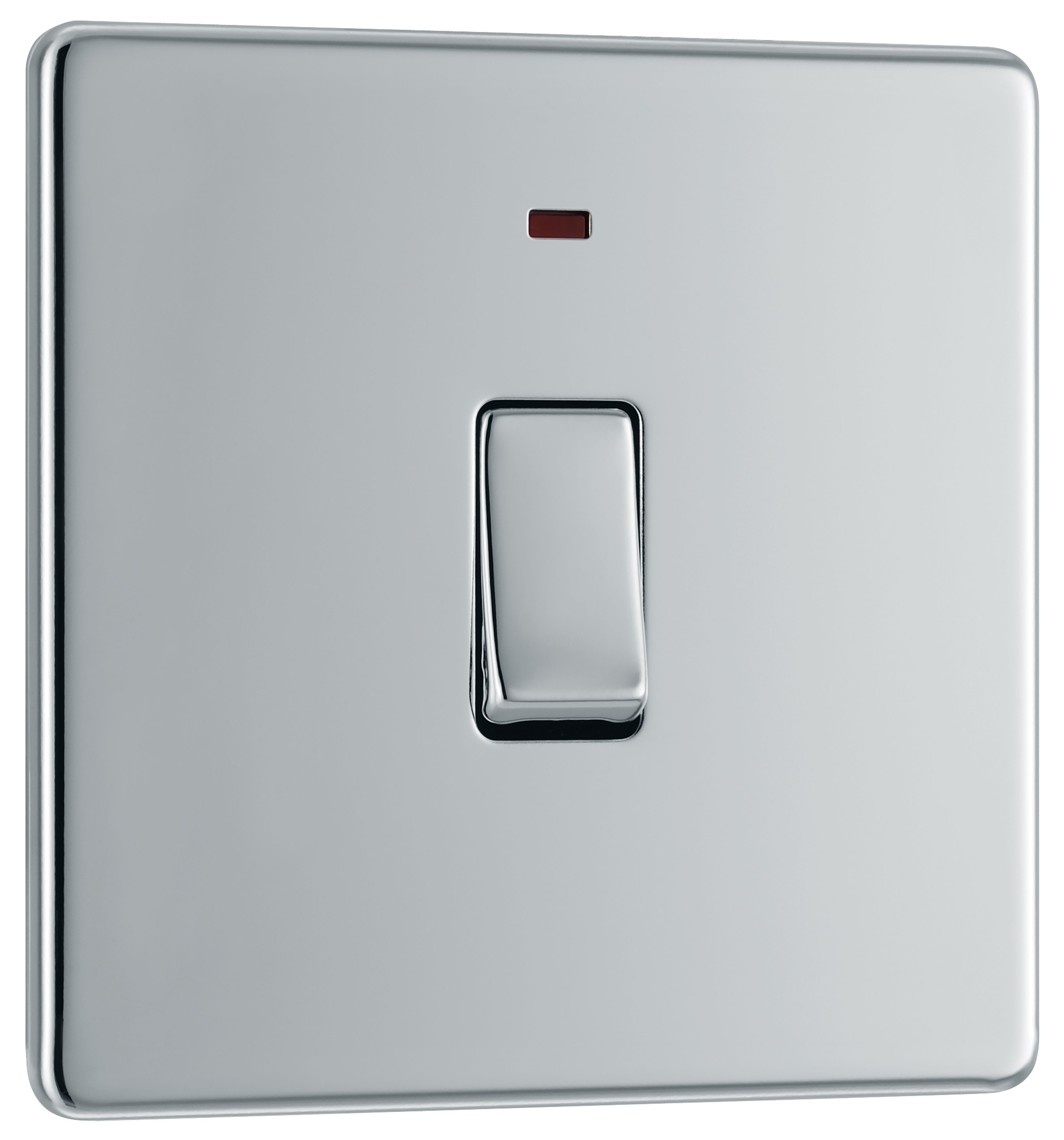 GoodHome 20A Rocker Flat Control switch with LED indicator Chrome effect