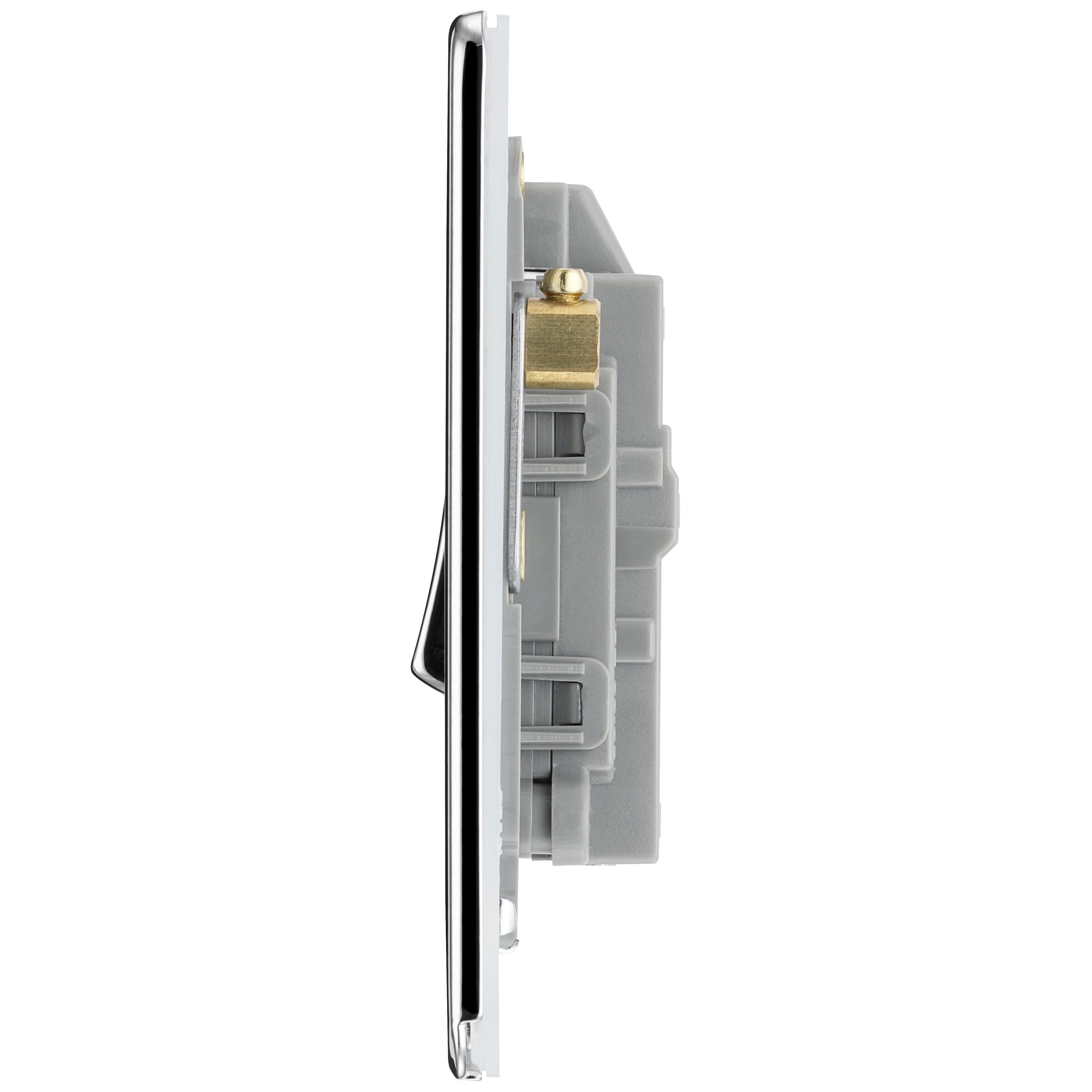 GoodHome 20A Rocker Flat Control switch with LED indicator Chrome effect