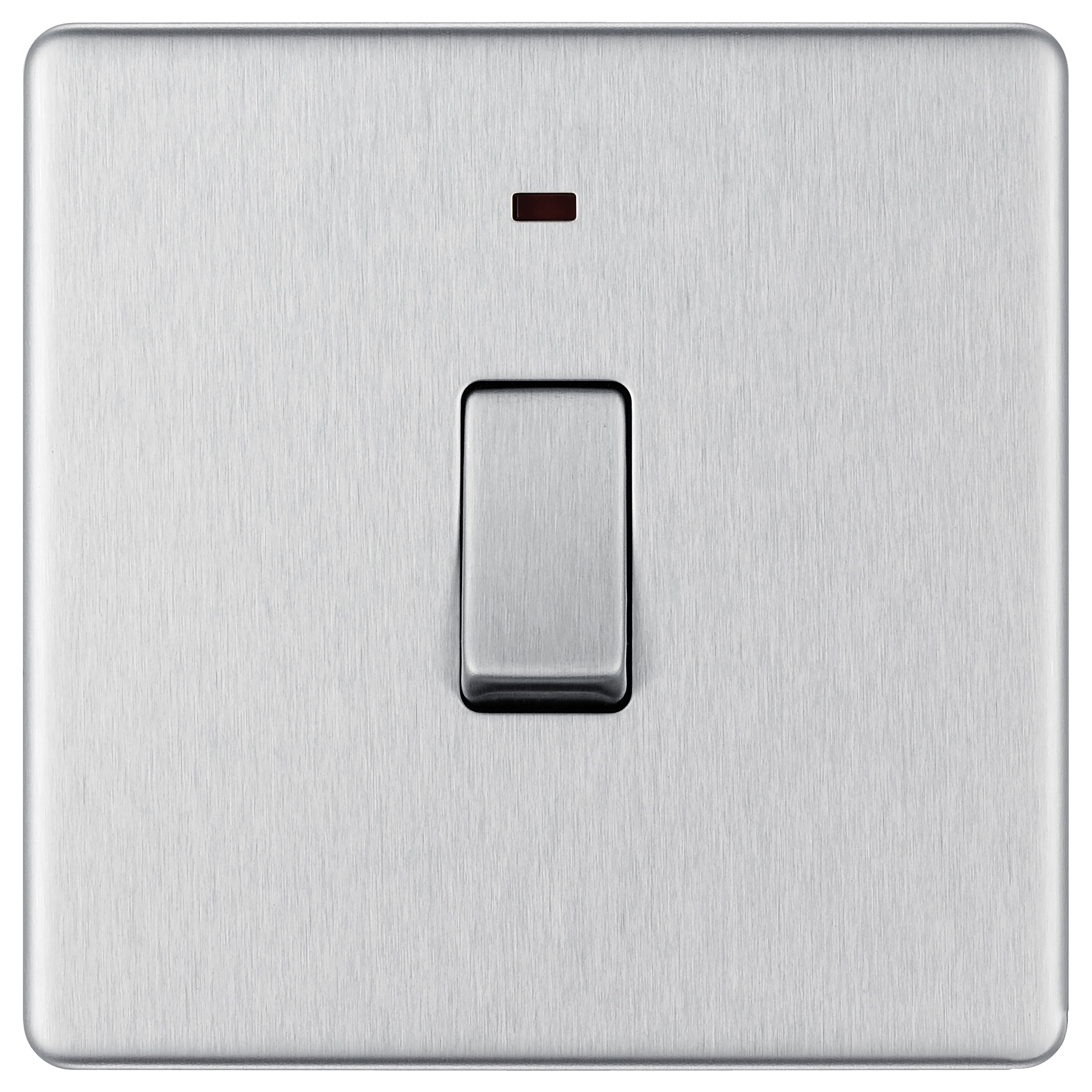 GoodHome 20A Rocker Flat Control switch with LED indicator Steel effect