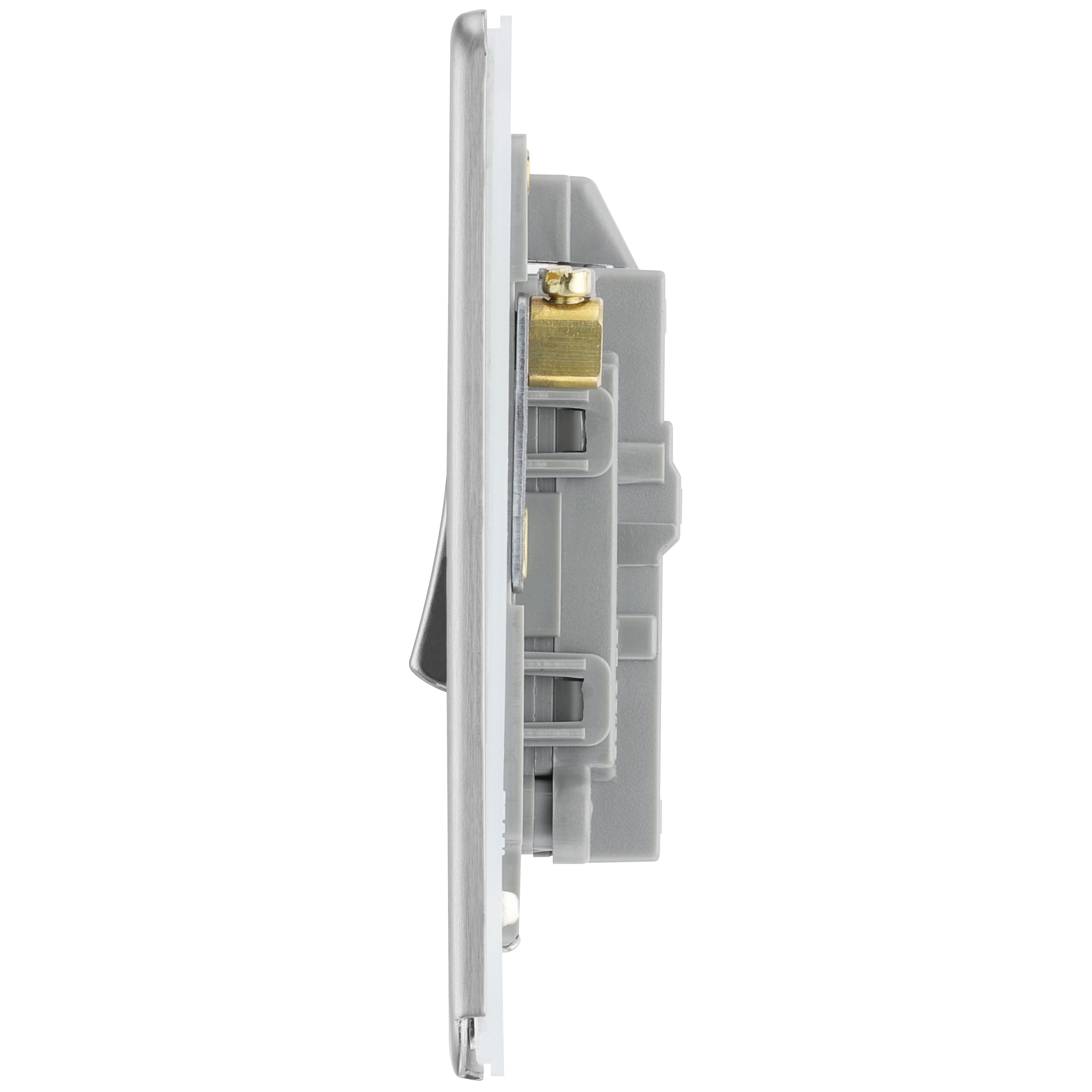 GoodHome 20A Rocker Flat Control switch with LED indicator Steel effect - 5
